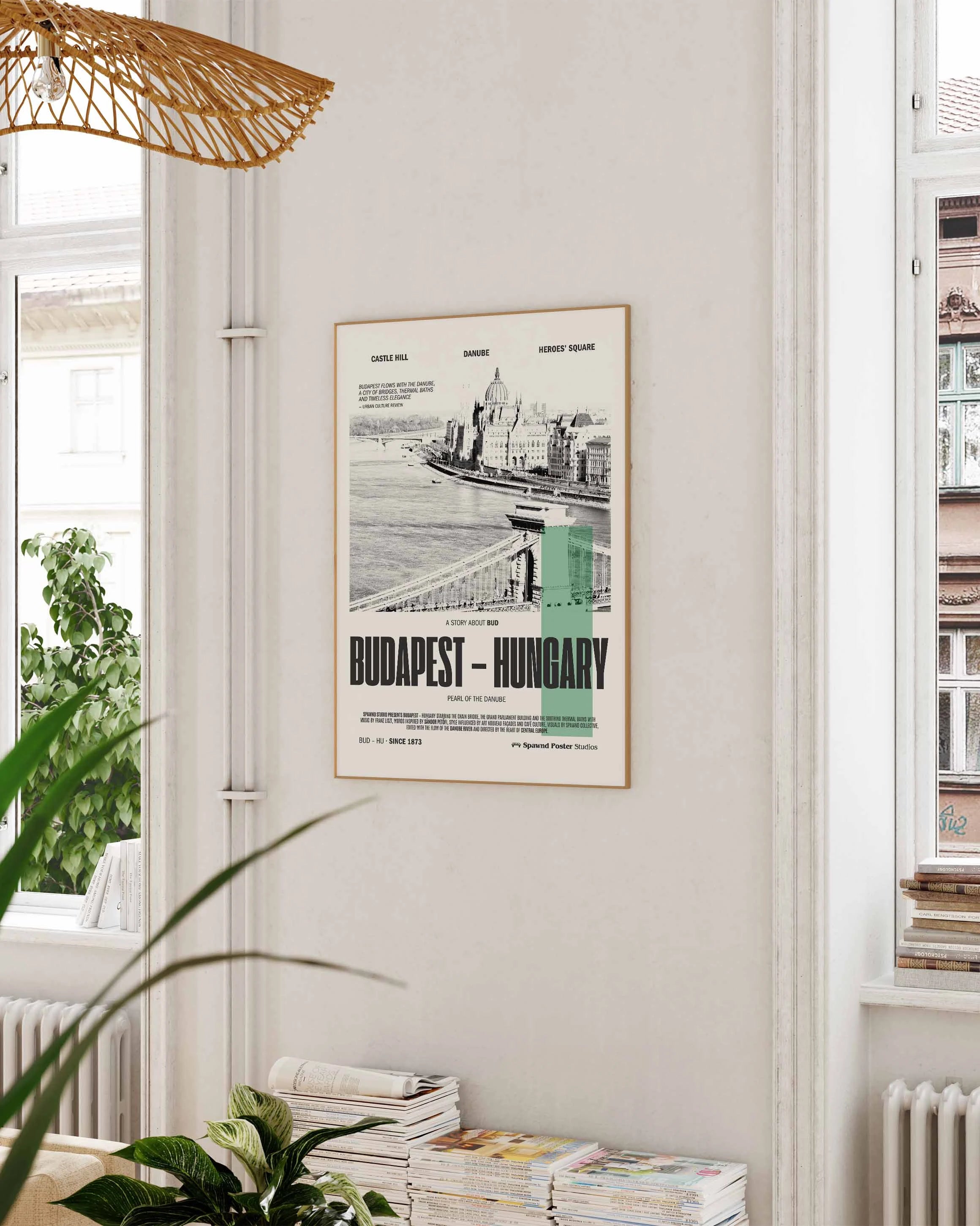 Budapest Poster – FineArt Wandbild, moderne Kunst & Fine Art Print von Spawnd, handgefertigt & Made in Germany