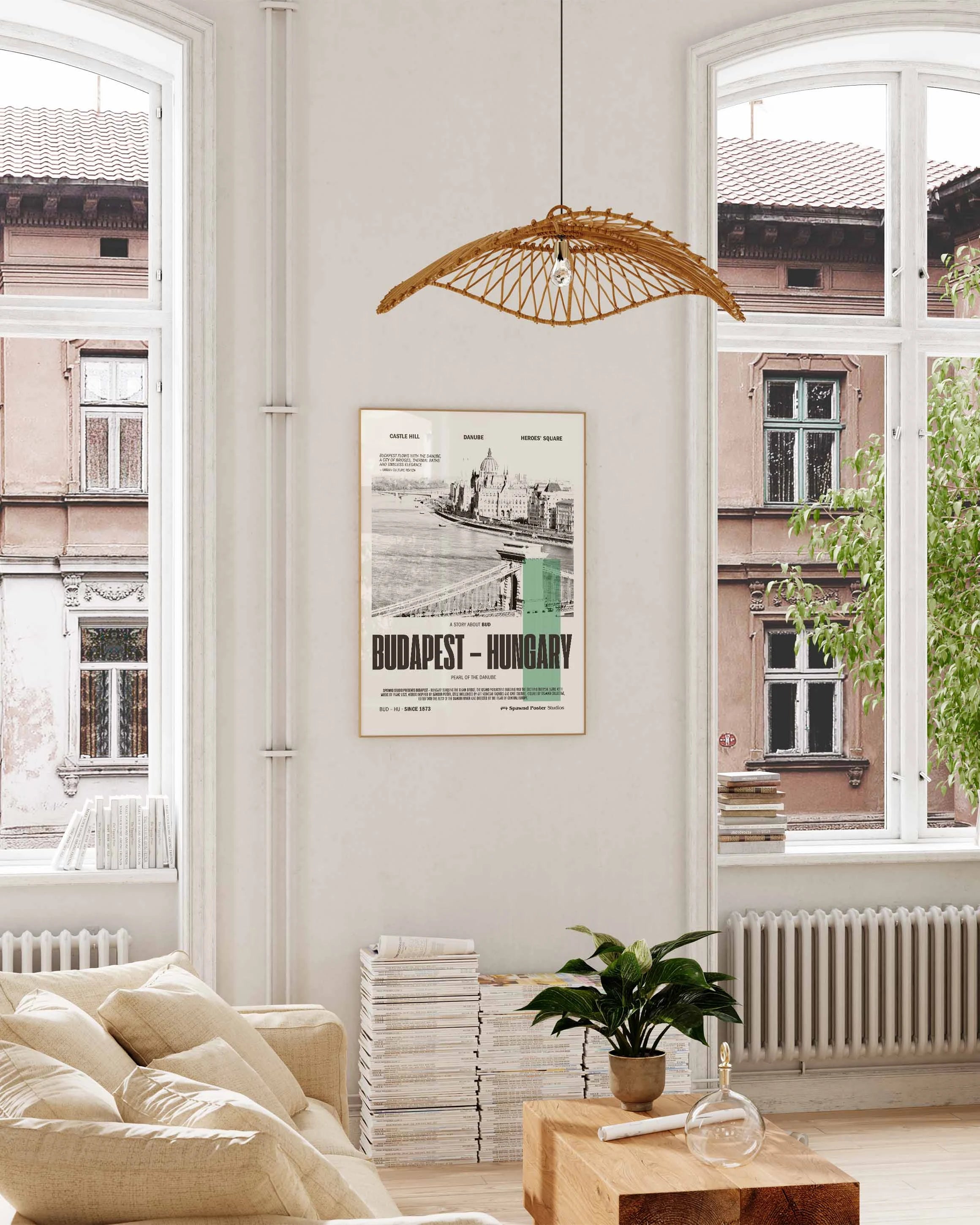 Budapest Poster – FineArt Wandbild, moderne Kunst & Fine Art Print von Spawnd, handgefertigt & Made in Germany