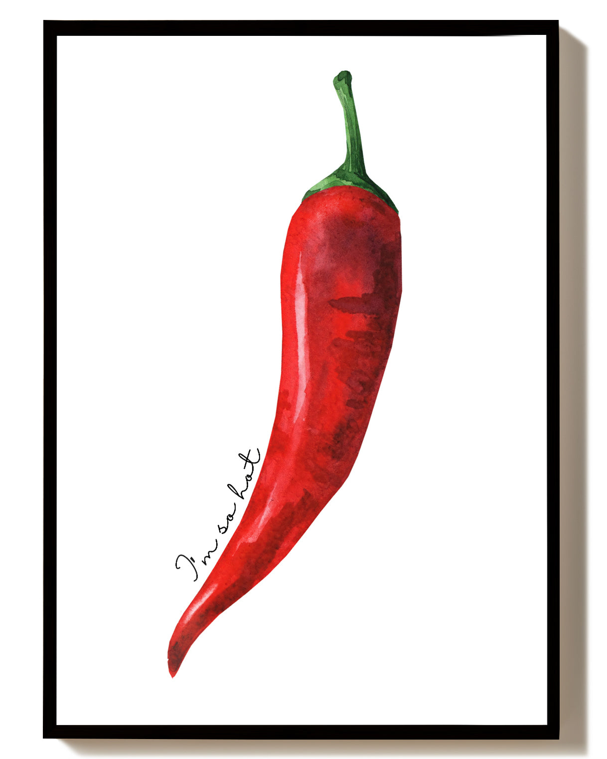 Chili Poster modern Küche – Red Pepper Poster – FineArt Wandbild, moderne Kunst & Fine Art Print von Spawnd, handgefertigt & Made in Germany