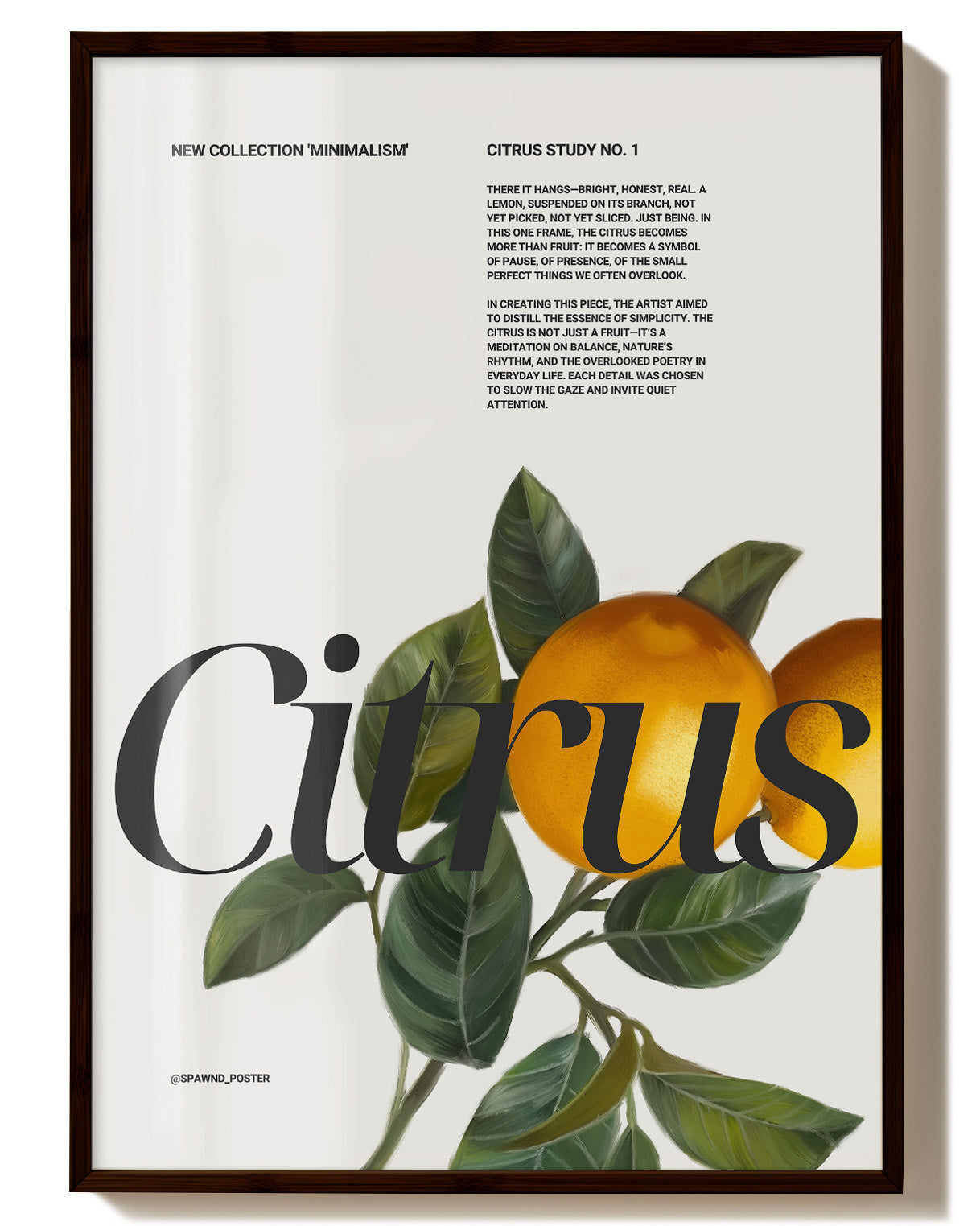 Citrus Poster – FineArt Wandbild, moderne Kunst & Fine Art Print von Spawnd, handgefertigt & Made in Germany