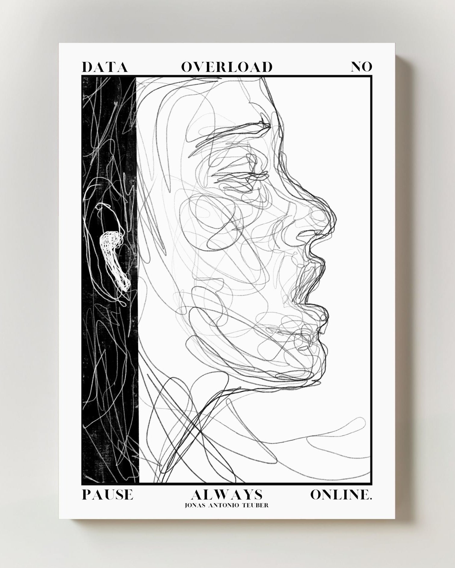 Data - overflow Poster – FineArt Wandbild, moderne Kunst & Fine Art Print von Spawnd, handgefertigt & Made in Germany