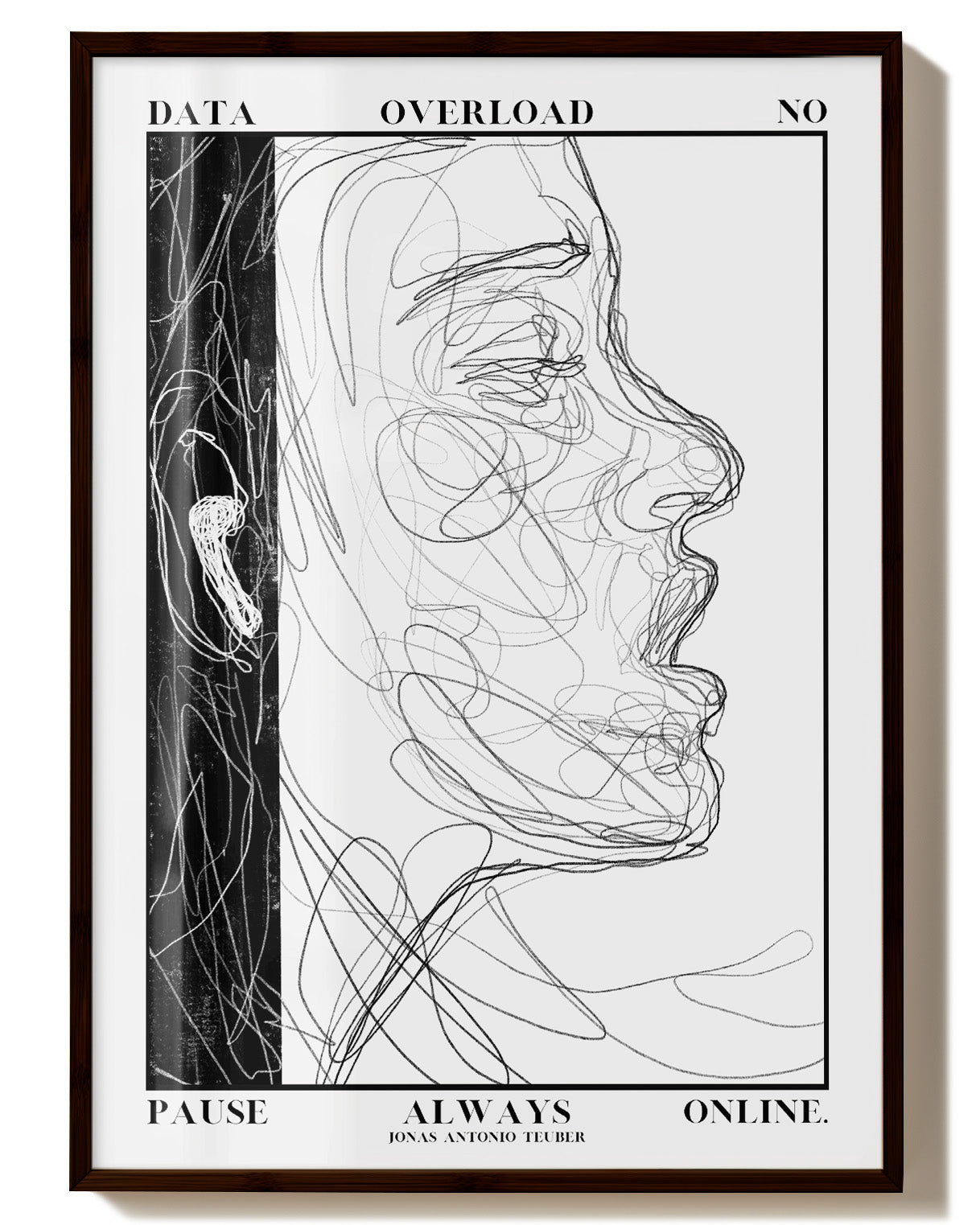 Data - overflow Poster – FineArt Wandbild, moderne Kunst & Fine Art Print von Spawnd, handgefertigt & Made in Germany