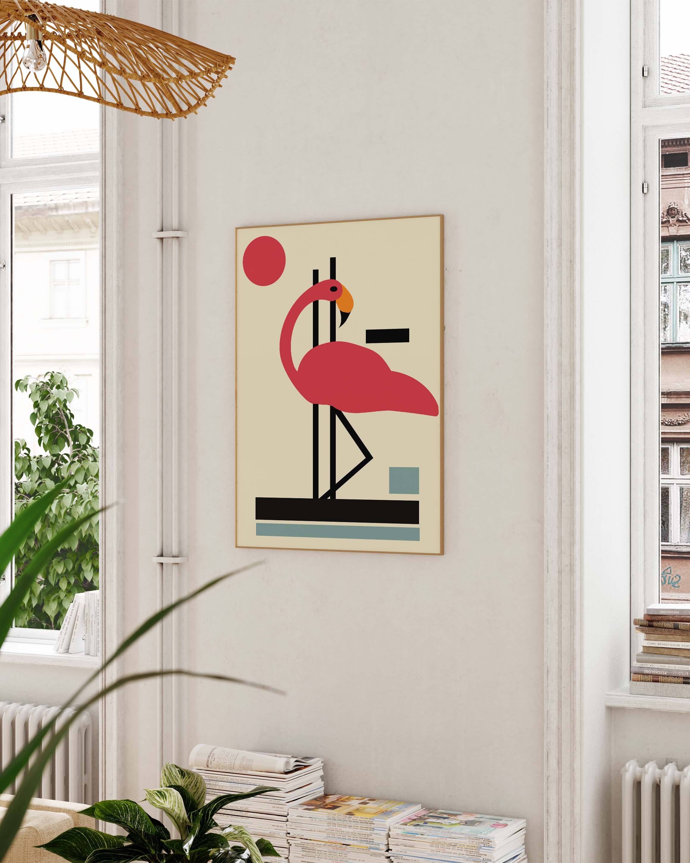 Flamingo Poster – FineArt Wandbild, moderne Kunst & Fine Art Print von Spawnd, handgefertigt & Made in Germany