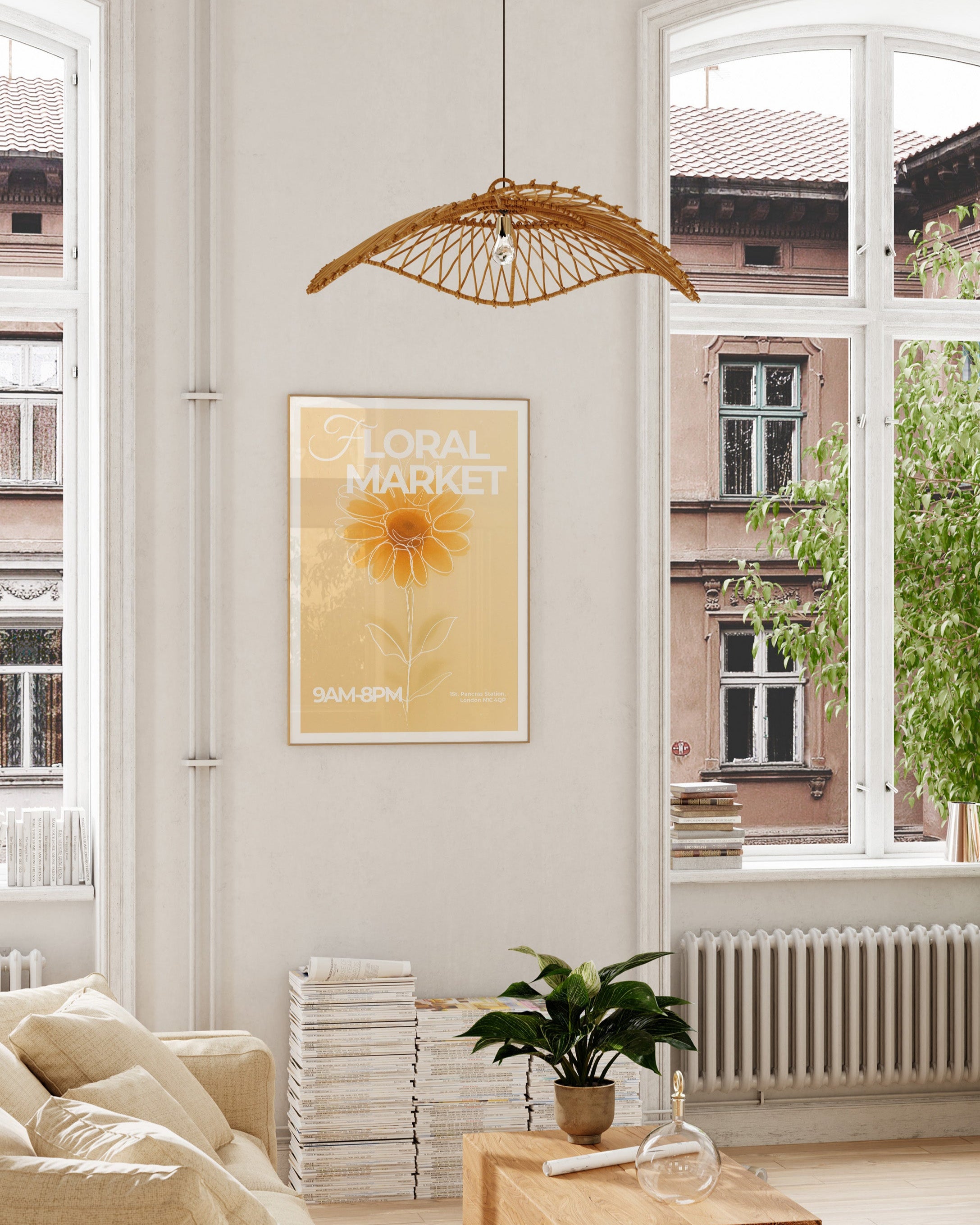 Floral Market Poster – FineArt Wandbild, moderne Kunst & Fine Art Print von Spawnd, handgefertigt & Made in Germany