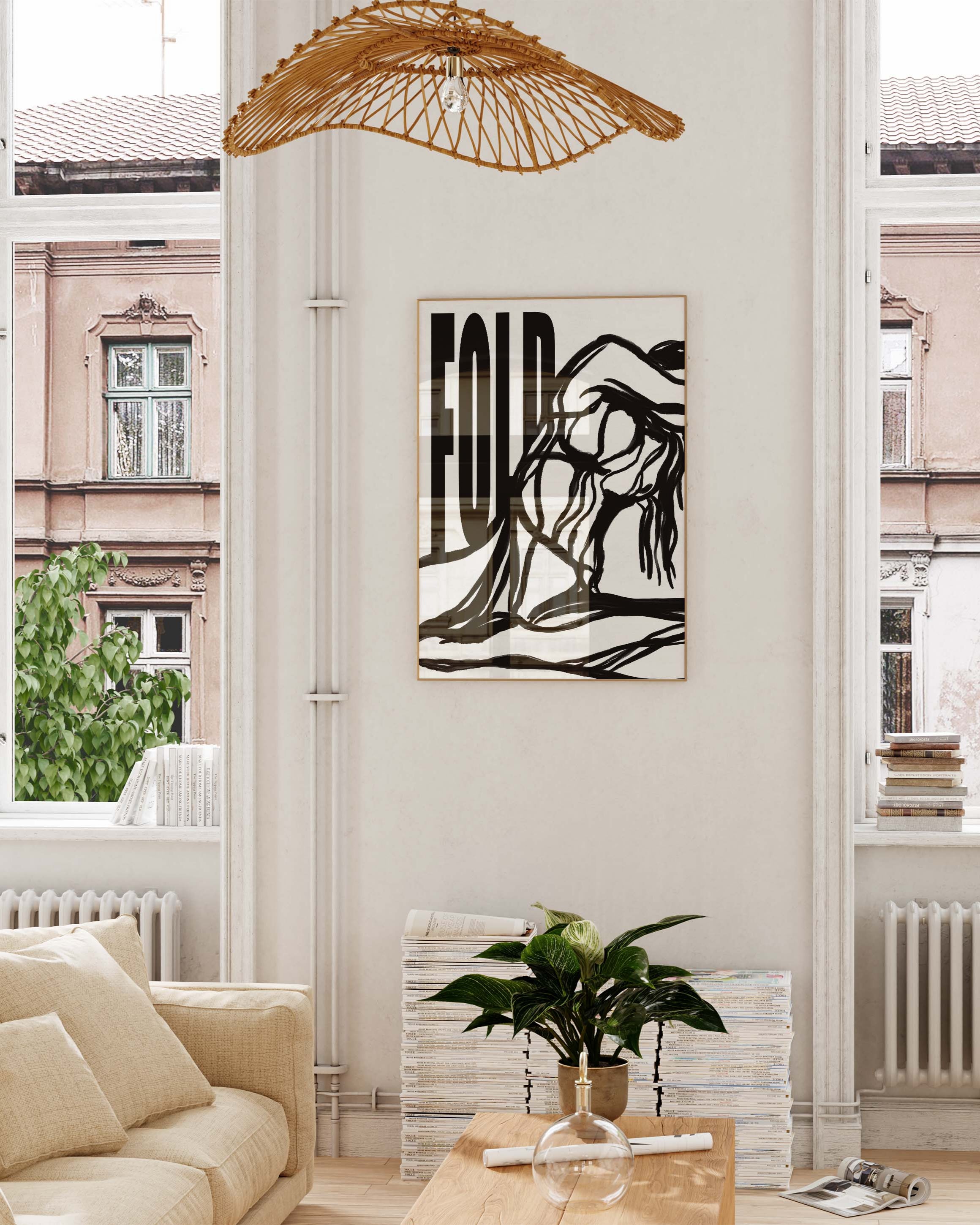 Fold Poster im Wohnzimmer – Fine Art Print – Spawnd