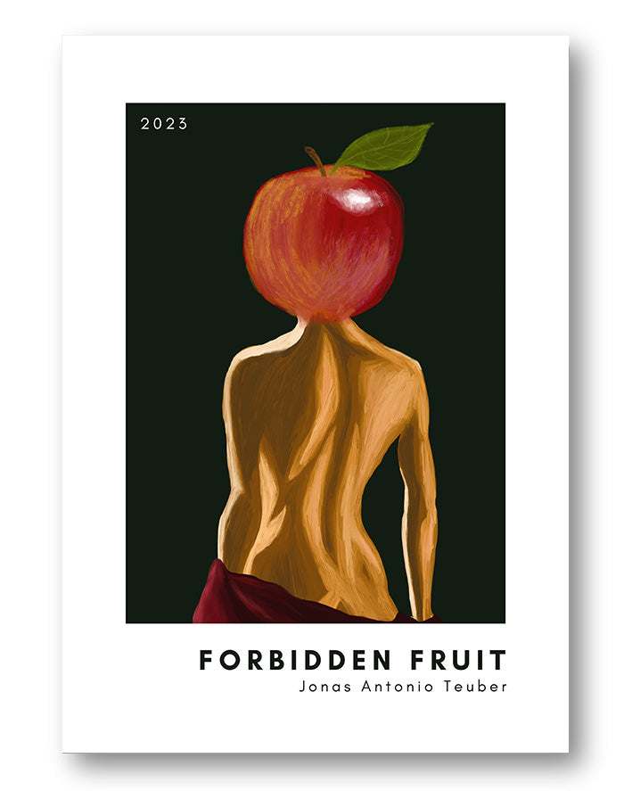 Forbidden Fruit Poster – FineArt Wandbild, moderne Kunst & Fine Art Print von Spawnd, handgefertigt & Made in Germany