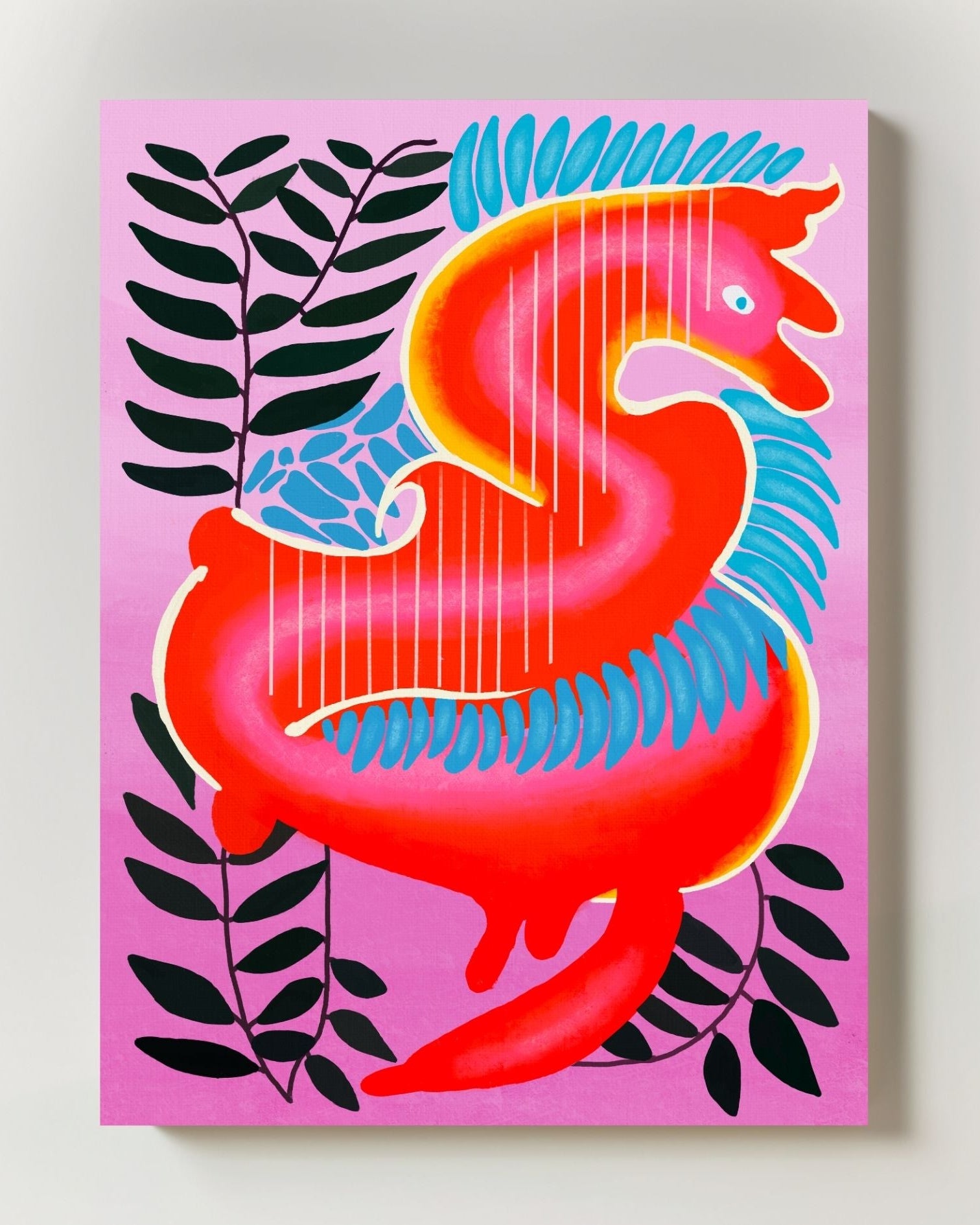 Funky Phoenix Poster – FineArt Wandbild, moderne Kunst & Fine Art Print von Spawnd, handgefertigt & Made in Germany