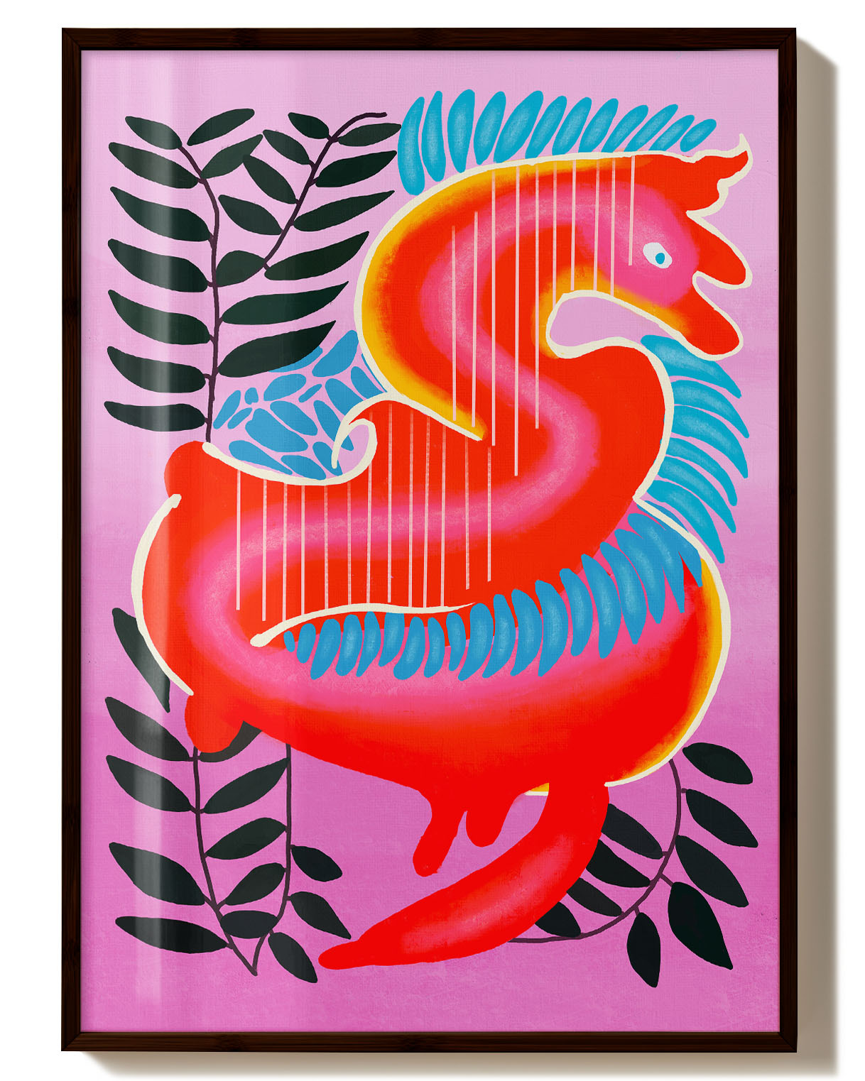 Funky Phoenix Poster – FineArt Wandbild, moderne Kunst & Fine Art Print von Spawnd, handgefertigt & Made in Germany