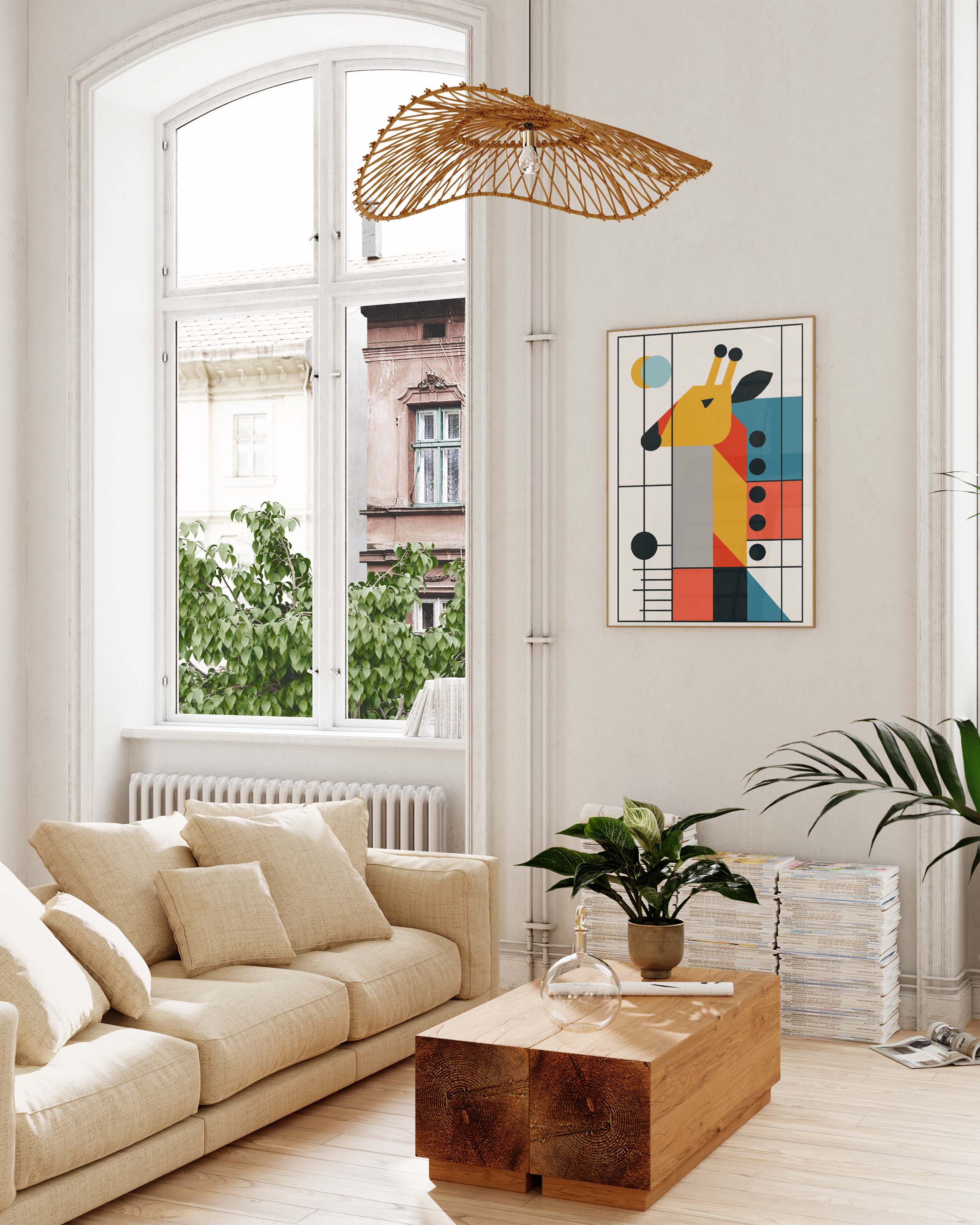 Giraffe Poster – FineArt Wandbild, moderne Kunst & Fine Art Print von Spawnd, handgefertigt & Made in Germany