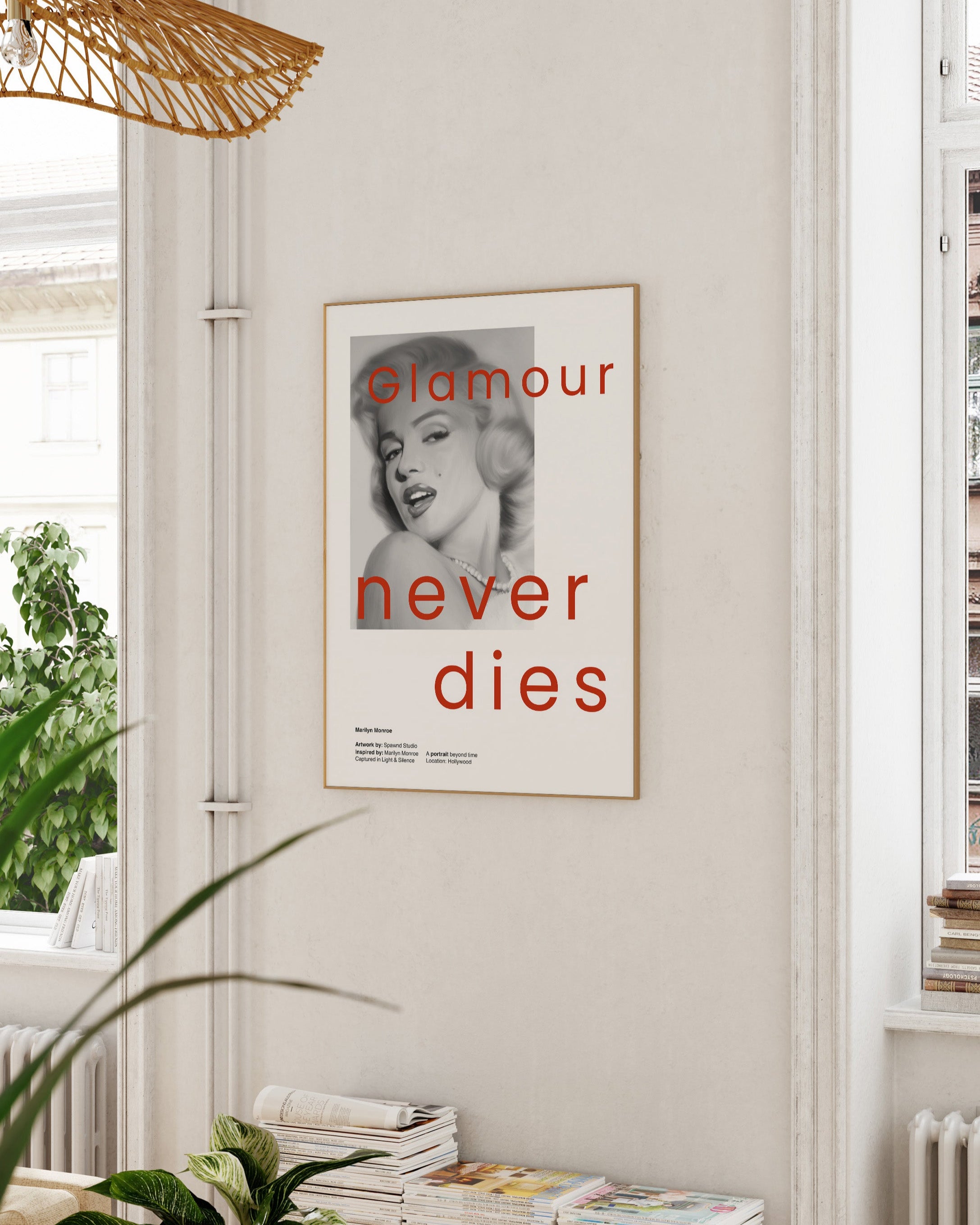Glamour never dies Poster – FineArt Wandbild, moderne Kunst & Fine Art Print von Spawnd, handgefertigt & Made in Germany