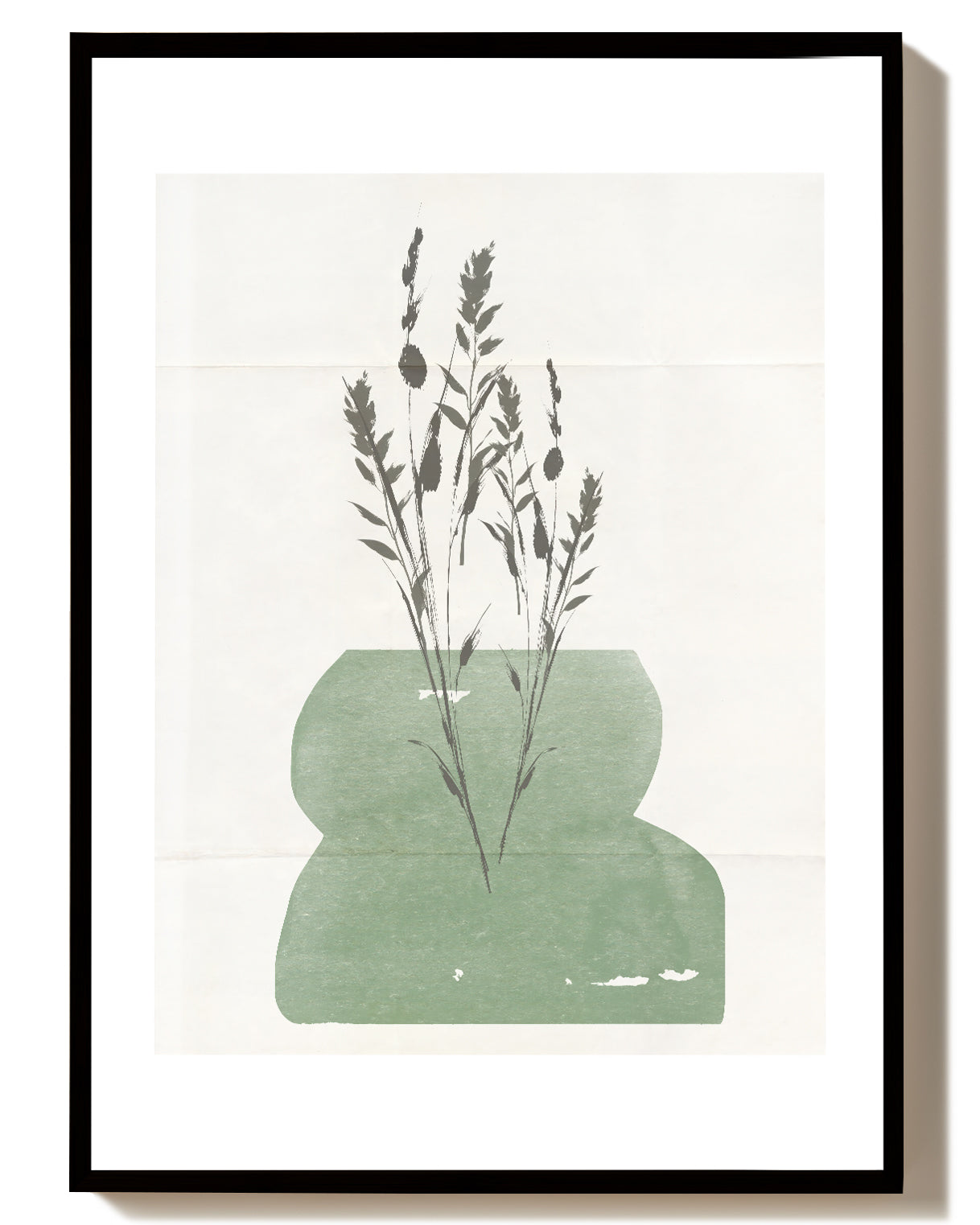 Grünes Vasen Poster modern – Green Modern Vase Botanic Poster – FineArt Wandbild, moderne Kunst & Fine Art Print von Spawnd, handgefertigt & Made in Germany