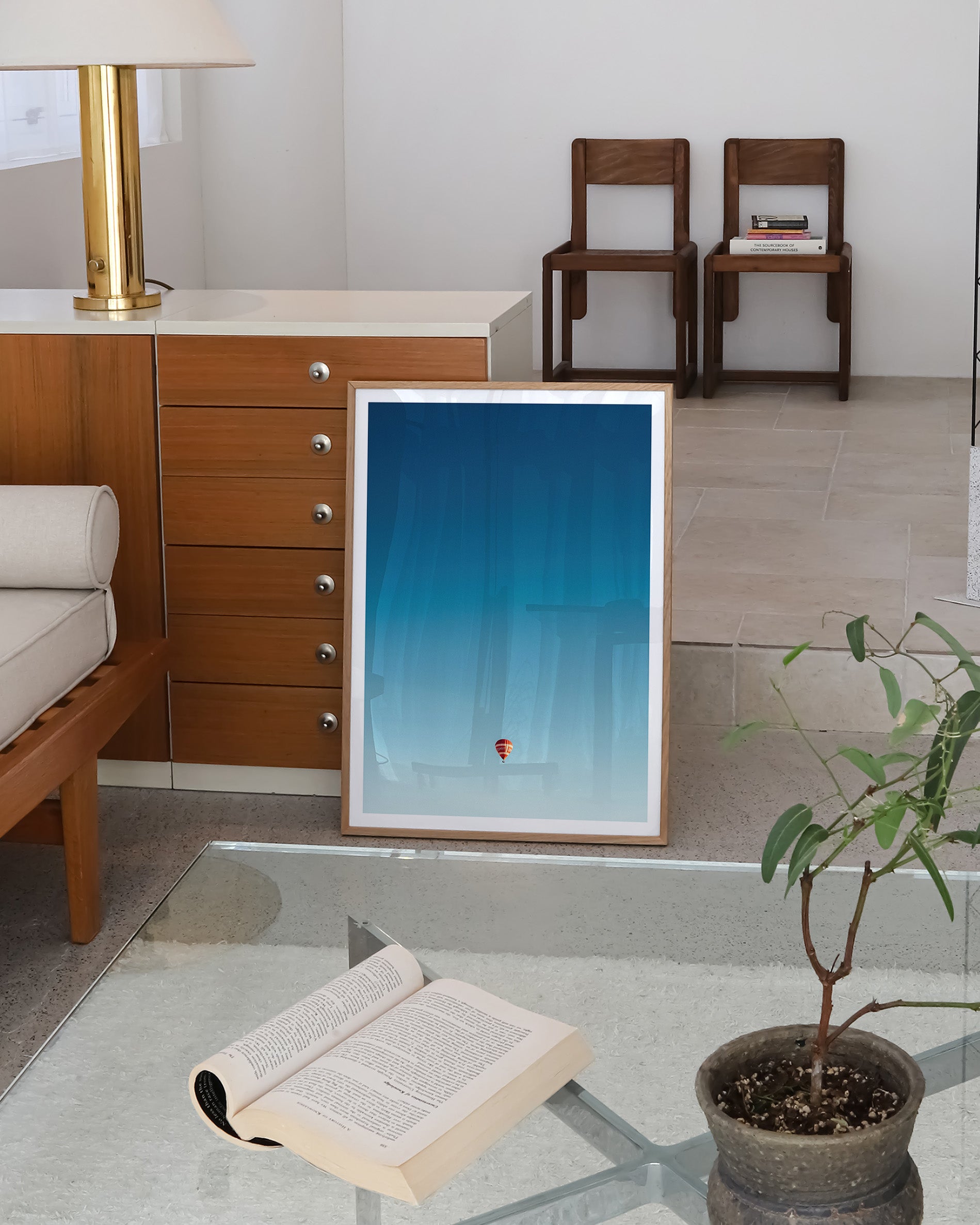 Hot air balloon Poster – FineArt Wandbild, moderne Kunst & Fine Art Print von Spawnd, handgefertigt & Made in Germany