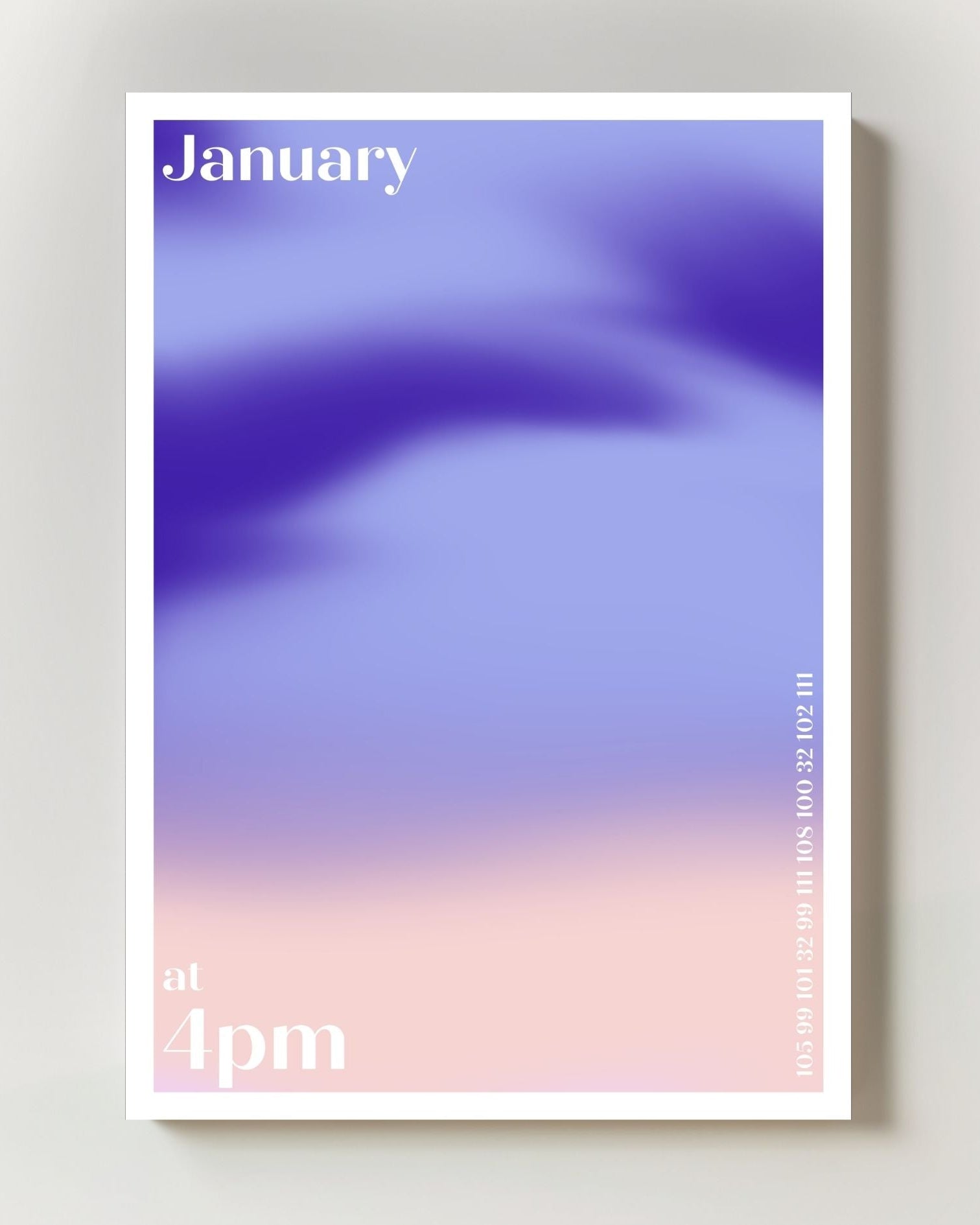 January at 4pm Poster – FineArt Wandbild, moderne Kunst & Fine Art Print von Spawnd, handgefertigt & Made in Germany