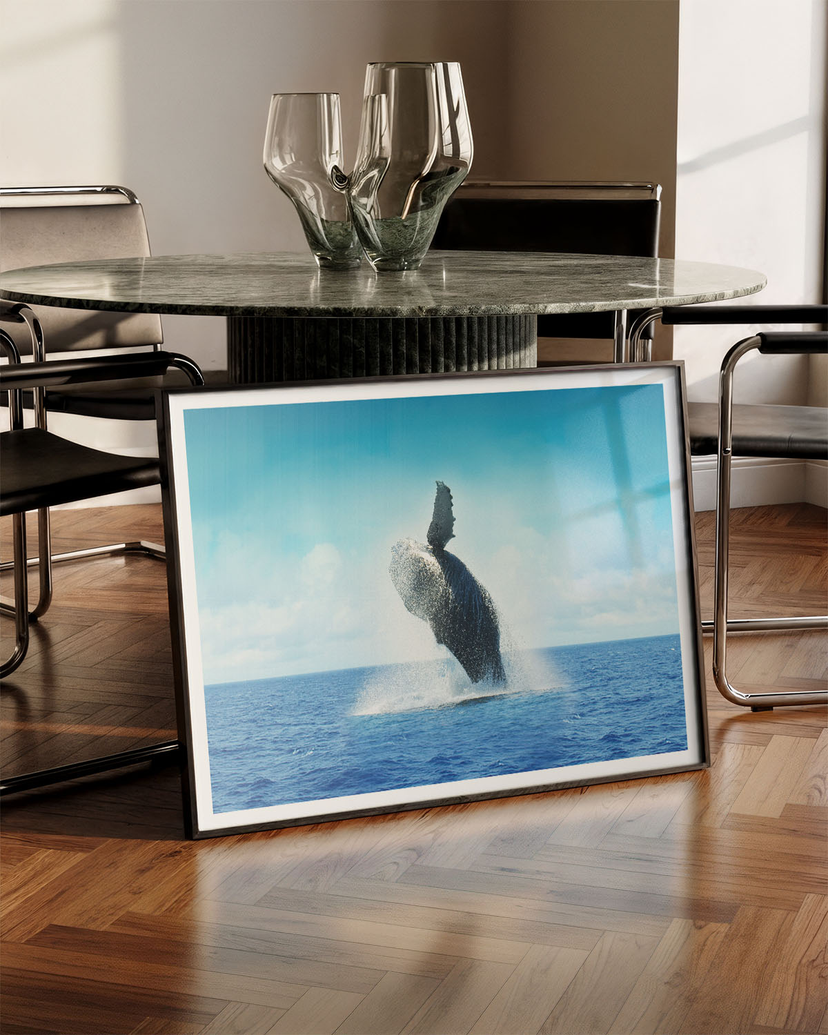 jumping Poster – FineArt Wandbild, moderne Kunst & Fine Art Print von Spawnd, handgefertigt & Made in Germany