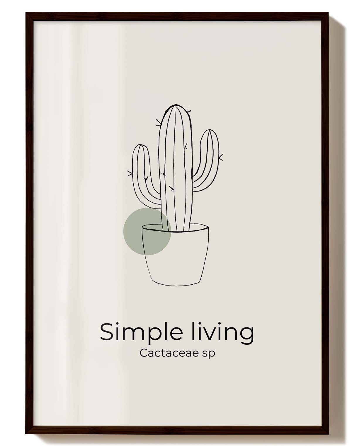 Kaktus Dekorationsposter – Simple living Poster – FineArt Wandbild, moderne Kunst & Fine Art Print von Spawnd, handgefertigt & Made in Germany