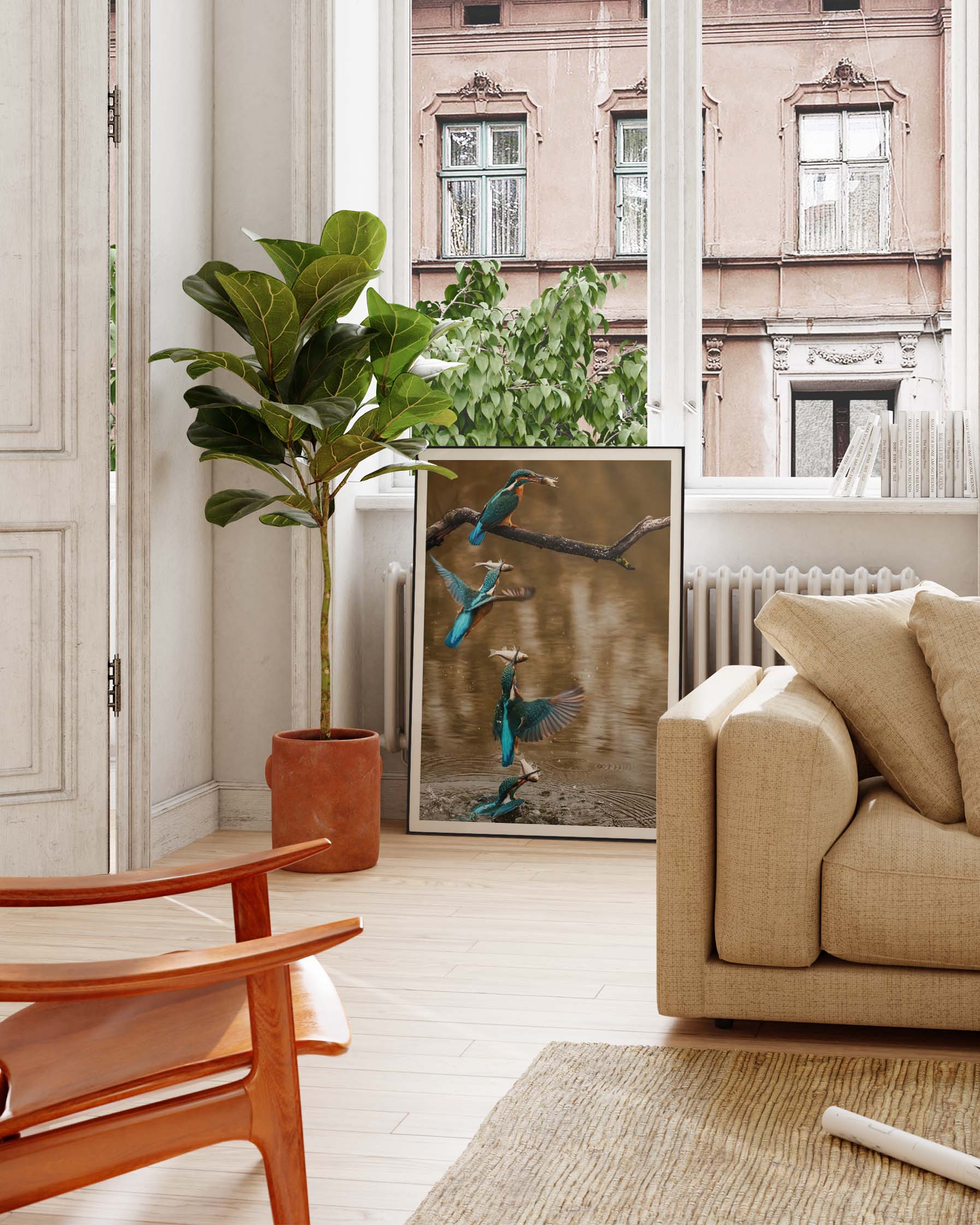 Kingfisher No 2 Poster – FineArt Wandbild, moderne Kunst & Fine Art Print von Spawnd, handgefertigt & Made in Germany