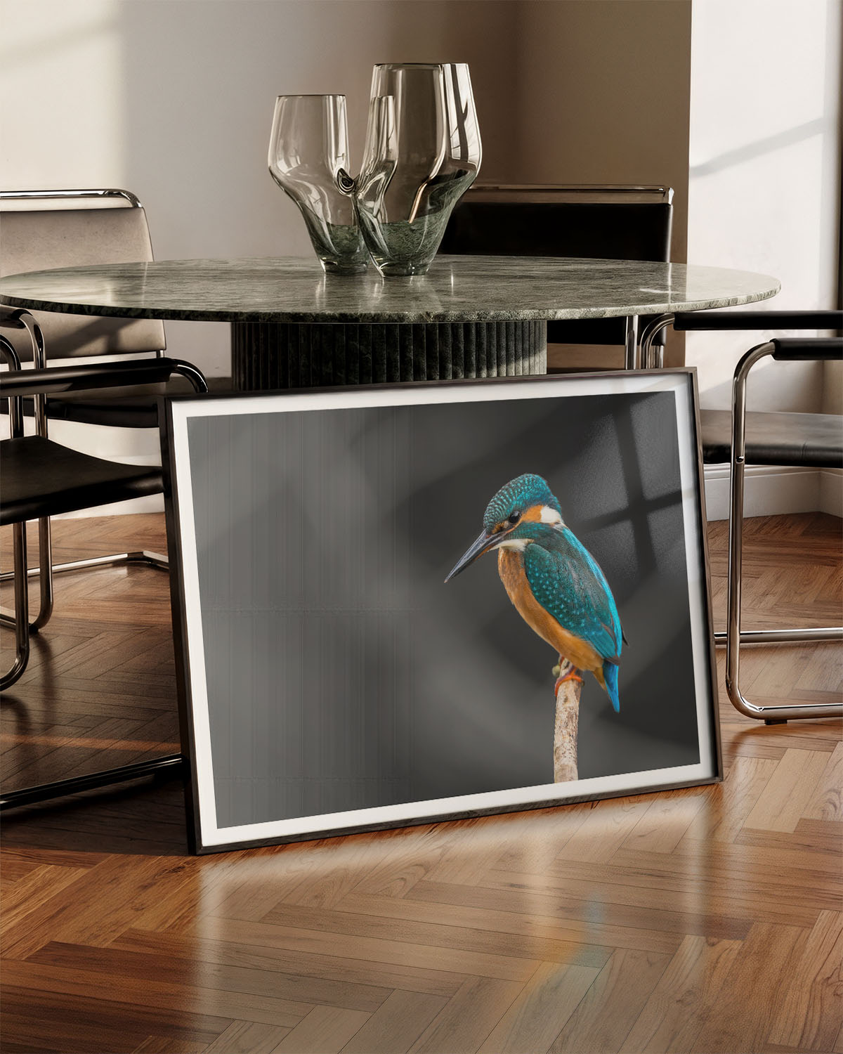 Kingfisher Poster – FineArt Wandbild, moderne Kunst & Fine Art Print von Spawnd, handgefertigt & Made in Germany