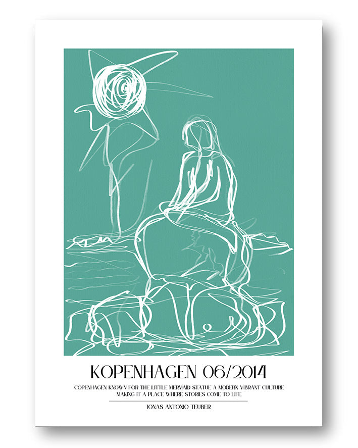 Kopenhagen Poster – FineArt Wandbild, moderne Kunst & Fine Art Print von Spawnd, handgefertigt & Made in Germany