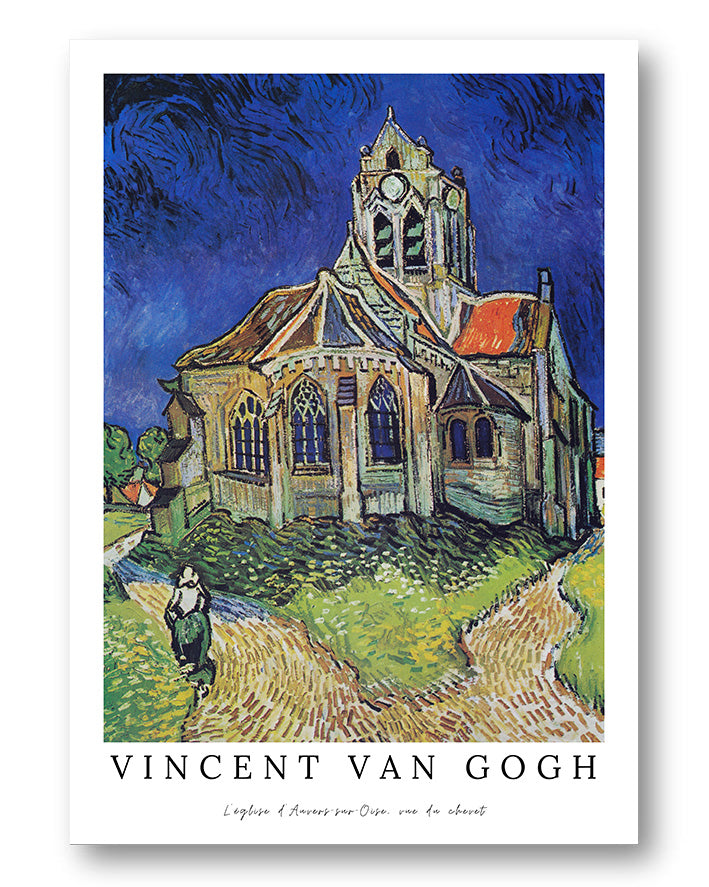 L’église d’Auvers-sur-Oise, vue du chevet Poster – FineArt Wandbild, moderne Kunst & Fine Art Print von Spawnd, handgefertigt & Made in Germany