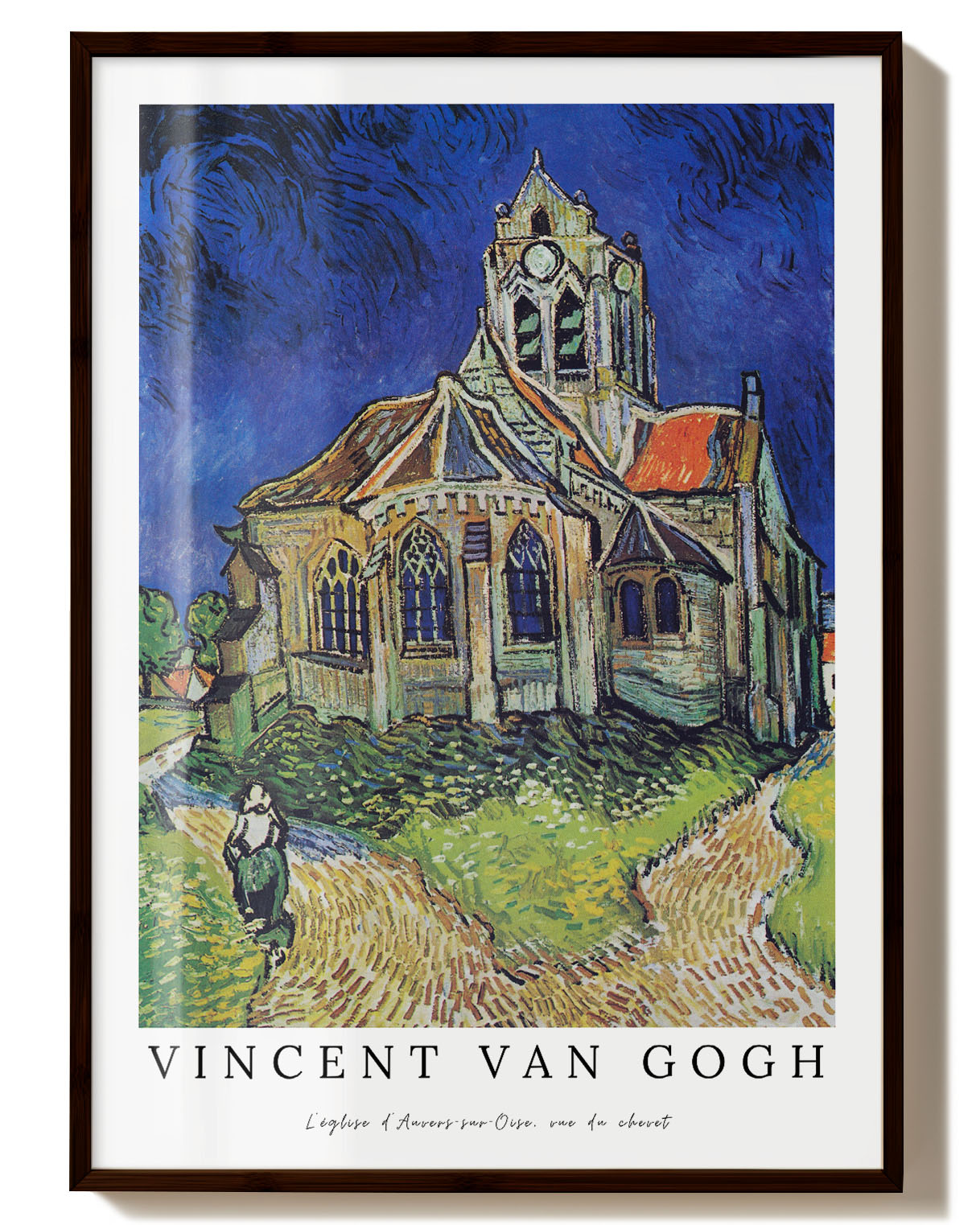 L’église d’Auvers-sur-Oise, vue du chevet Poster – FineArt Wandbild, moderne Kunst & Fine Art Print von Spawnd, handgefertigt & Made in Germany