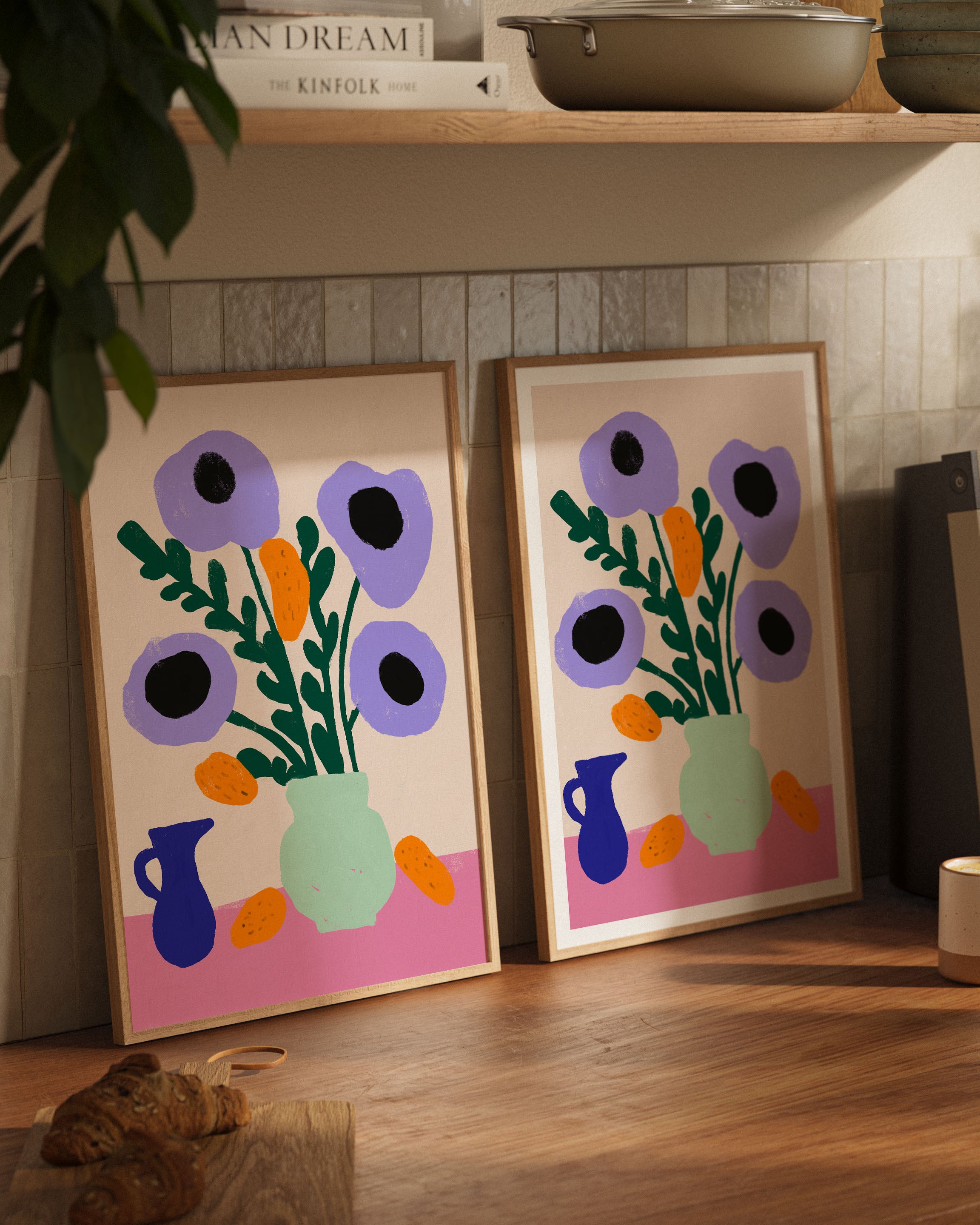 Lavender Bloom & Citrus Poster – FineArt Wandbild, moderne Kunst & Fine Art Print von Spawnd, handgefertigt & Made in Germany