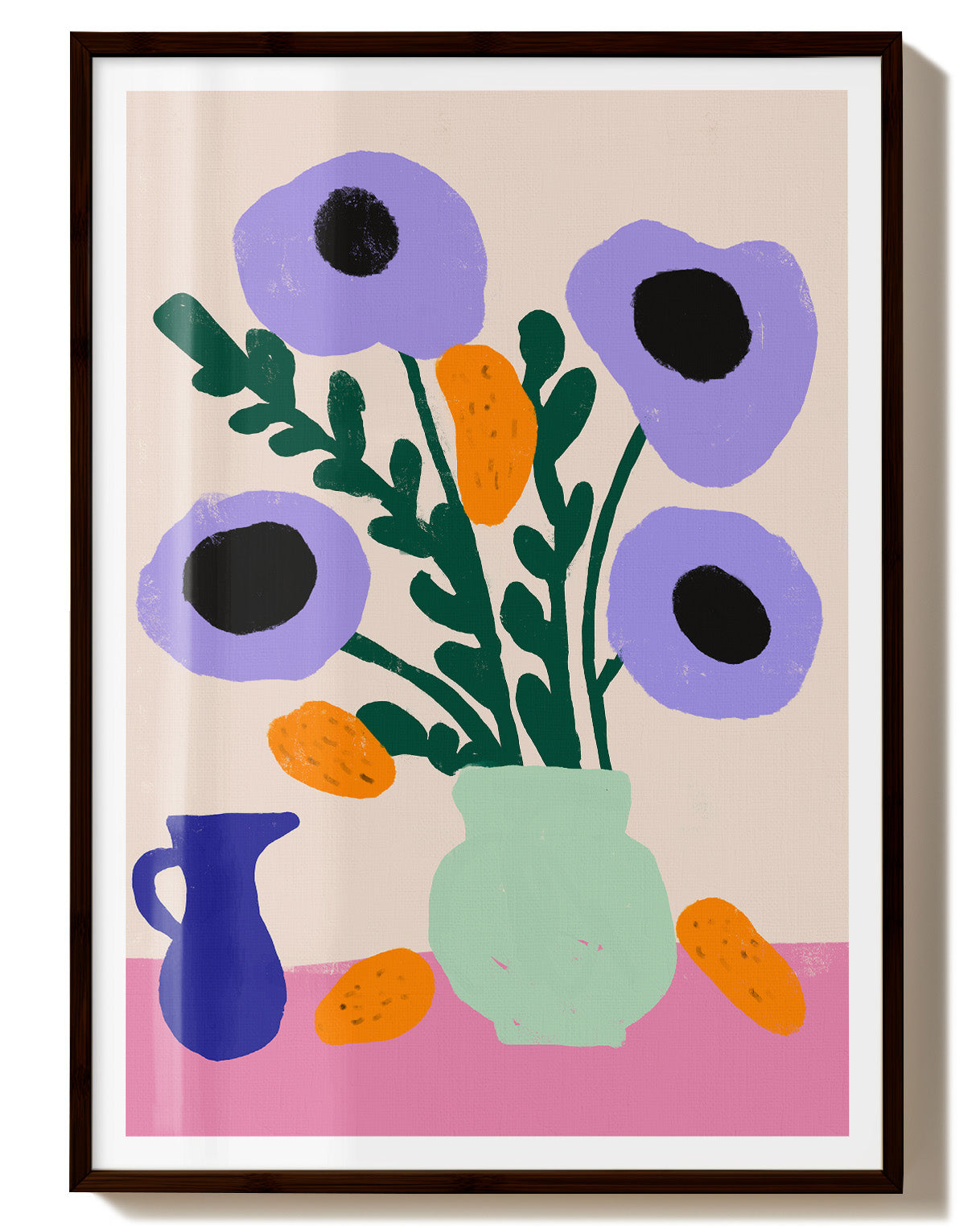 Lavender Bloom & Citrus Poster – FineArt Wandbild, moderne Kunst & Fine Art Print von Spawnd, handgefertigt & Made in Germany