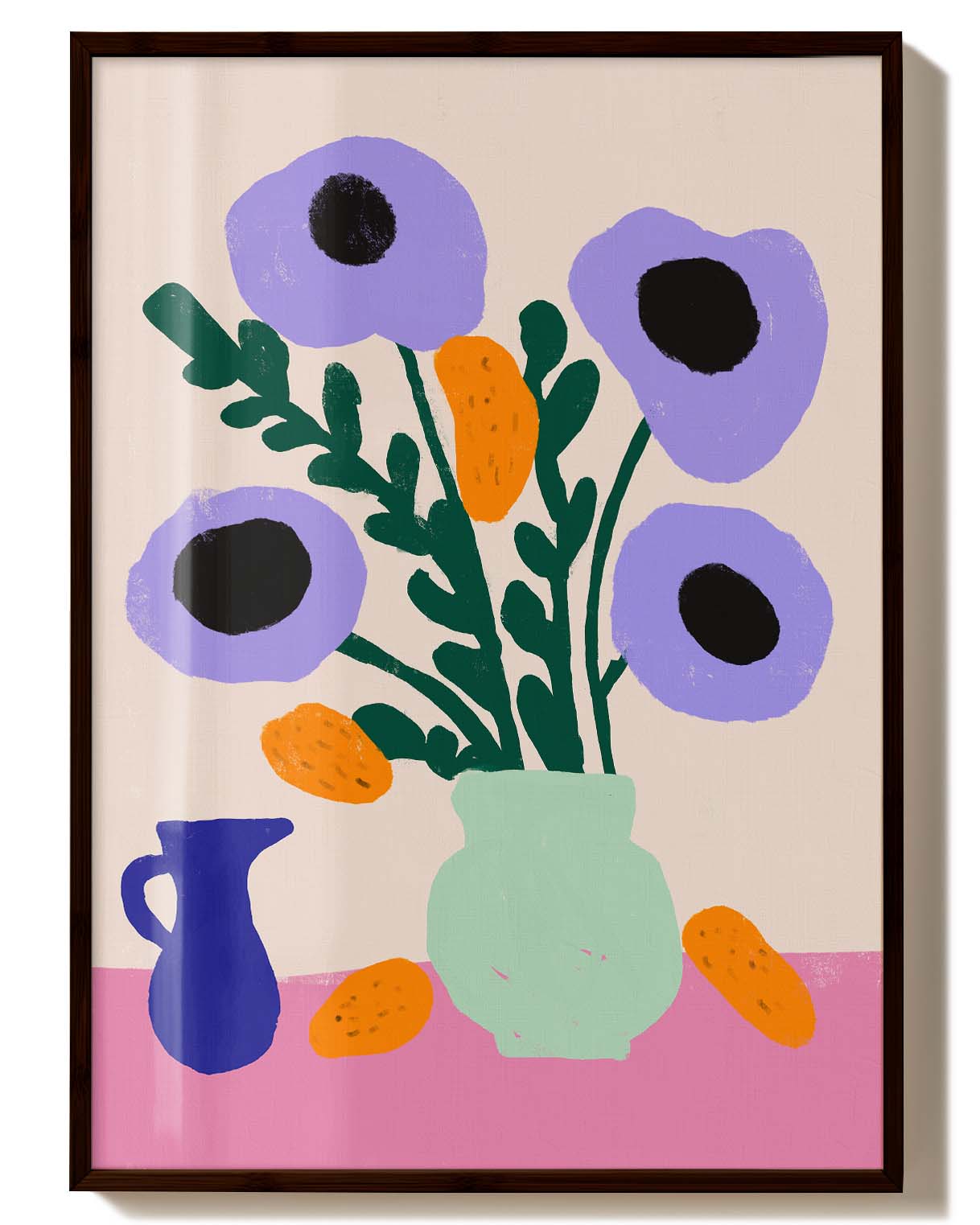 Lavender Bloom & Citrus | Stillleben-Poster Poster – FineArt Wandbild, moderne Kunst & Fine Art Print von Spawnd, handgefertigt & Made in Germany