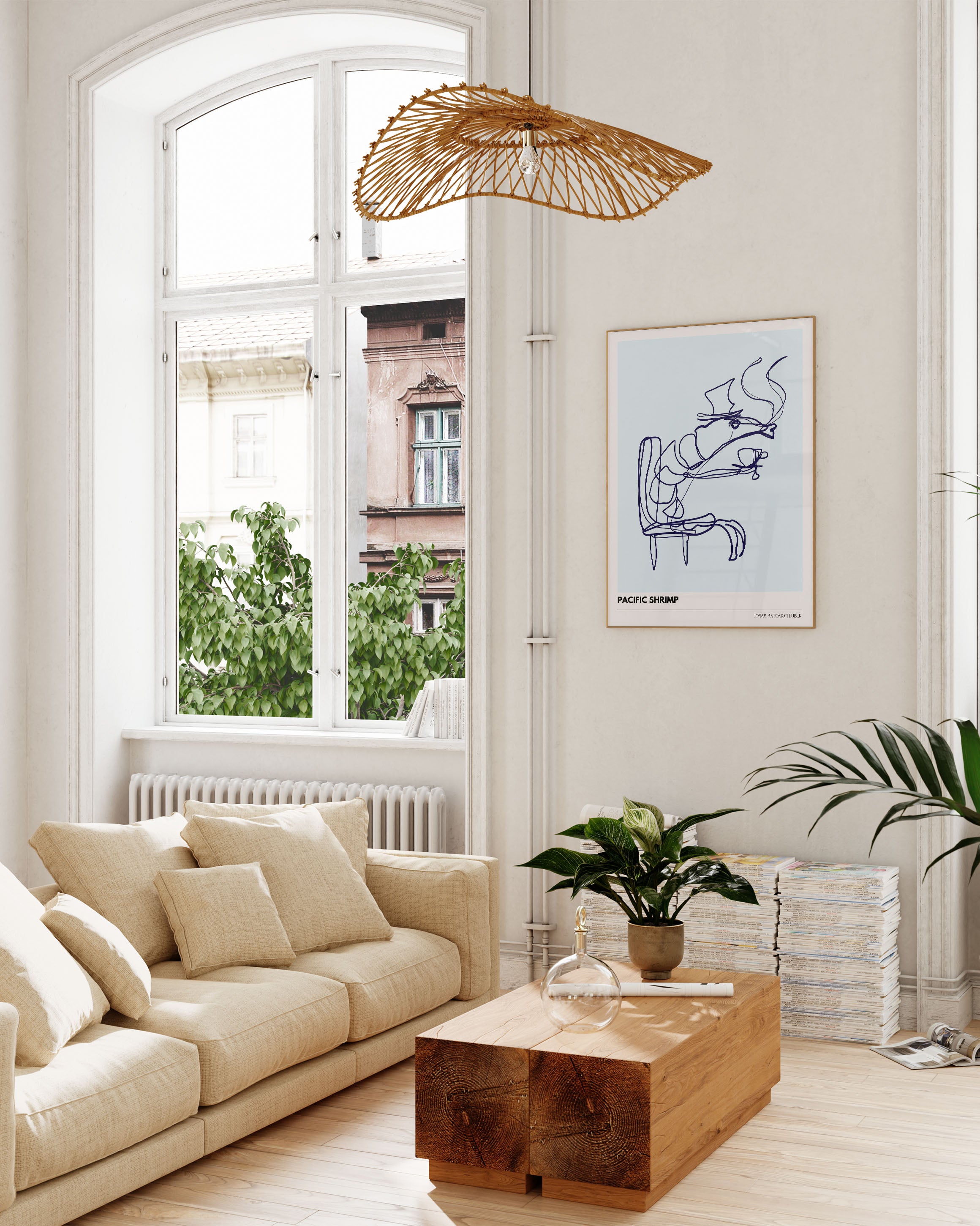 LB - Pacific Shrimp Poster – FineArt Wandbild, moderne Kunst & Fine Art Print von Spawnd, handgefertigt & Made in Germany