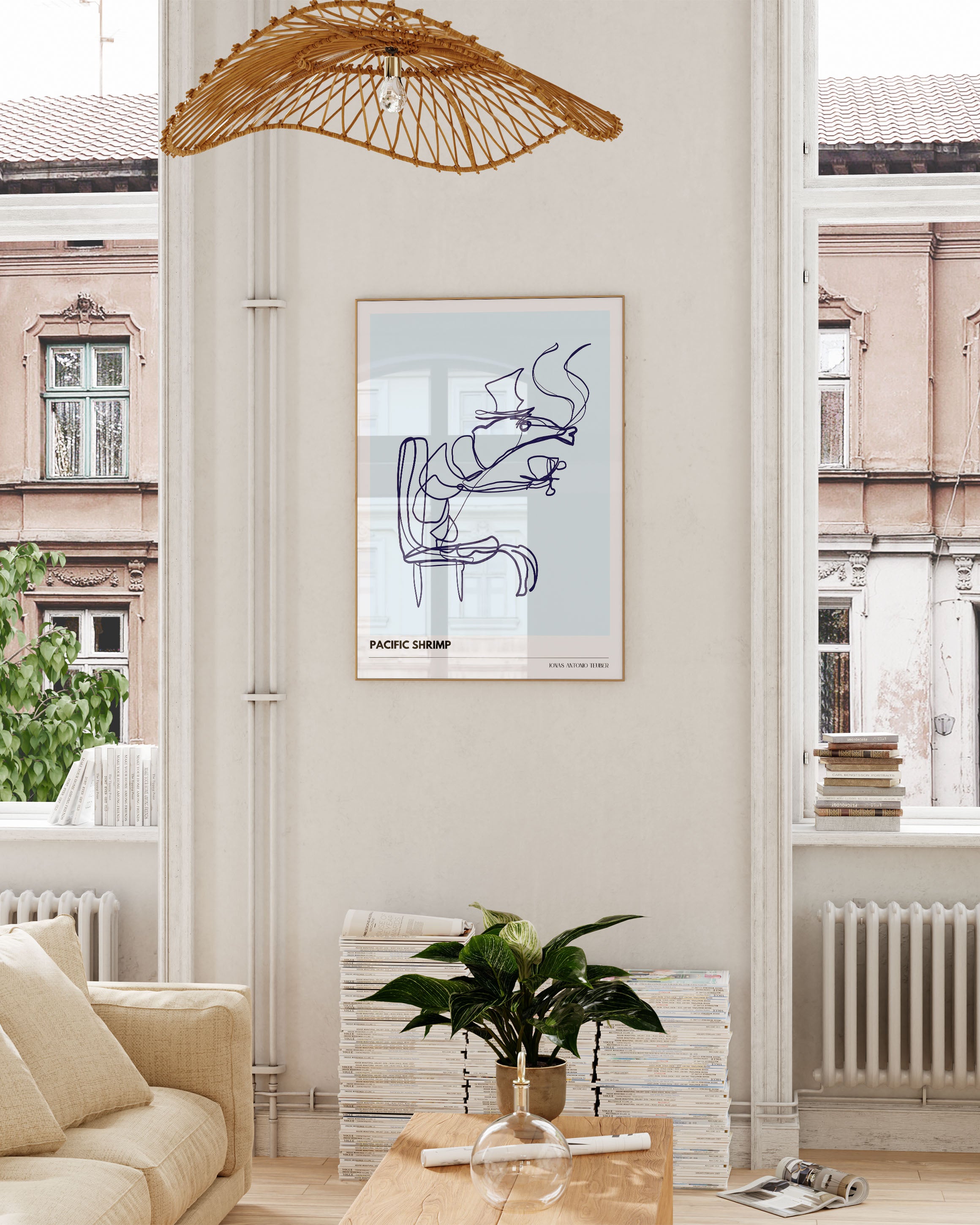 LB - Pacific Shrimp Poster – FineArt Wandbild, moderne Kunst & Fine Art Print von Spawnd, handgefertigt & Made in Germany