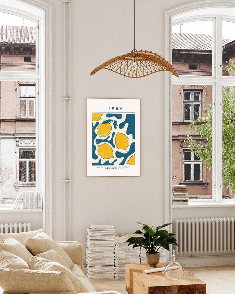 Lemon Pattern Poster – Lemon Poster – FineArt Wandbild, moderne Kunst & Fine Art Print von Spawnd, handgefertigt & Made in Germany