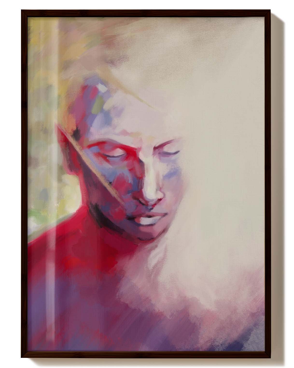 Licht und Schatten | Modernes Portrait-Poster Poster – FineArt Wandbild, moderne Kunst & Fine Art Print von Spawnd, handgefertigt & Made in Germany