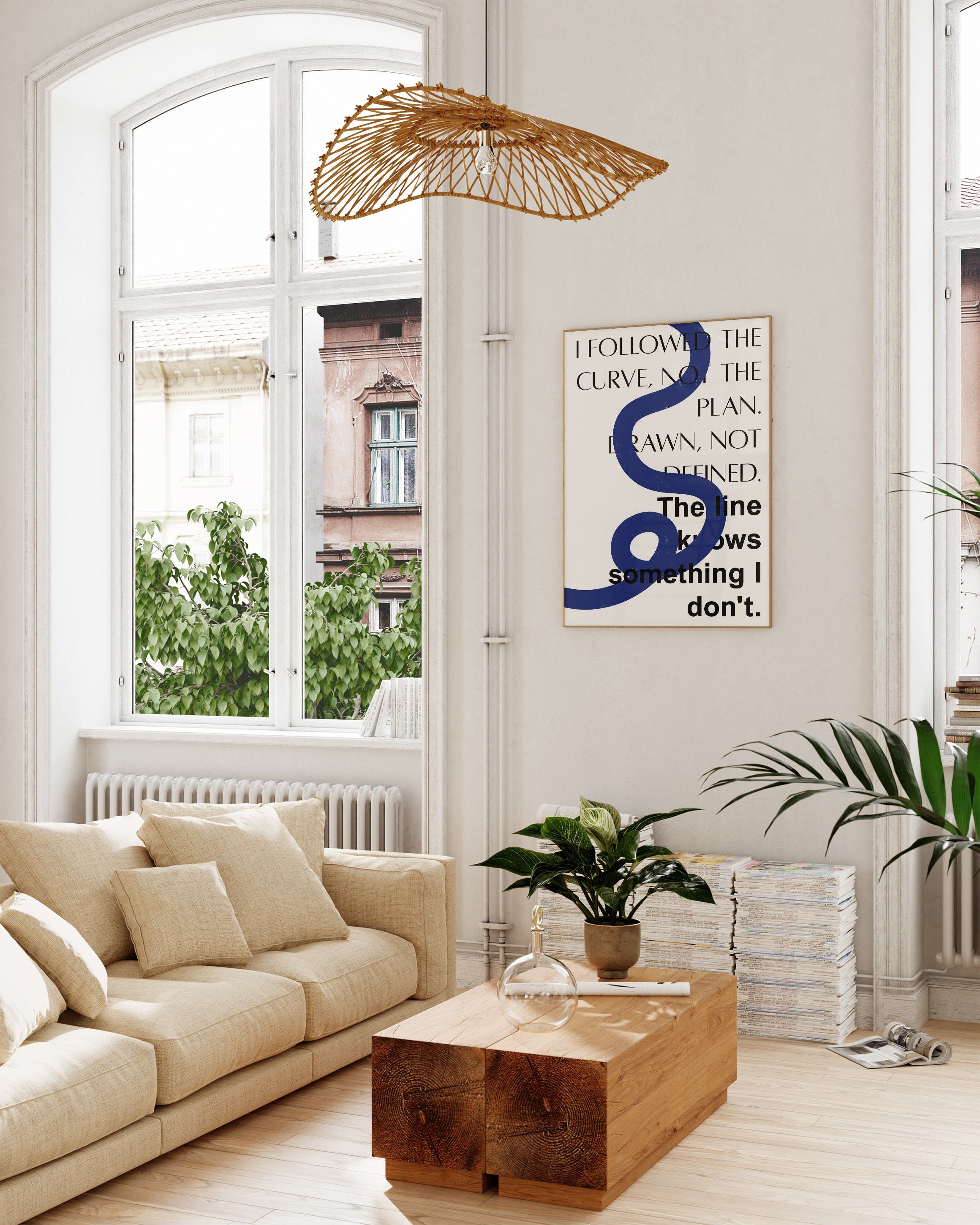 Line Poster im Wohnzimmer – Fine Art Print – Spawnd