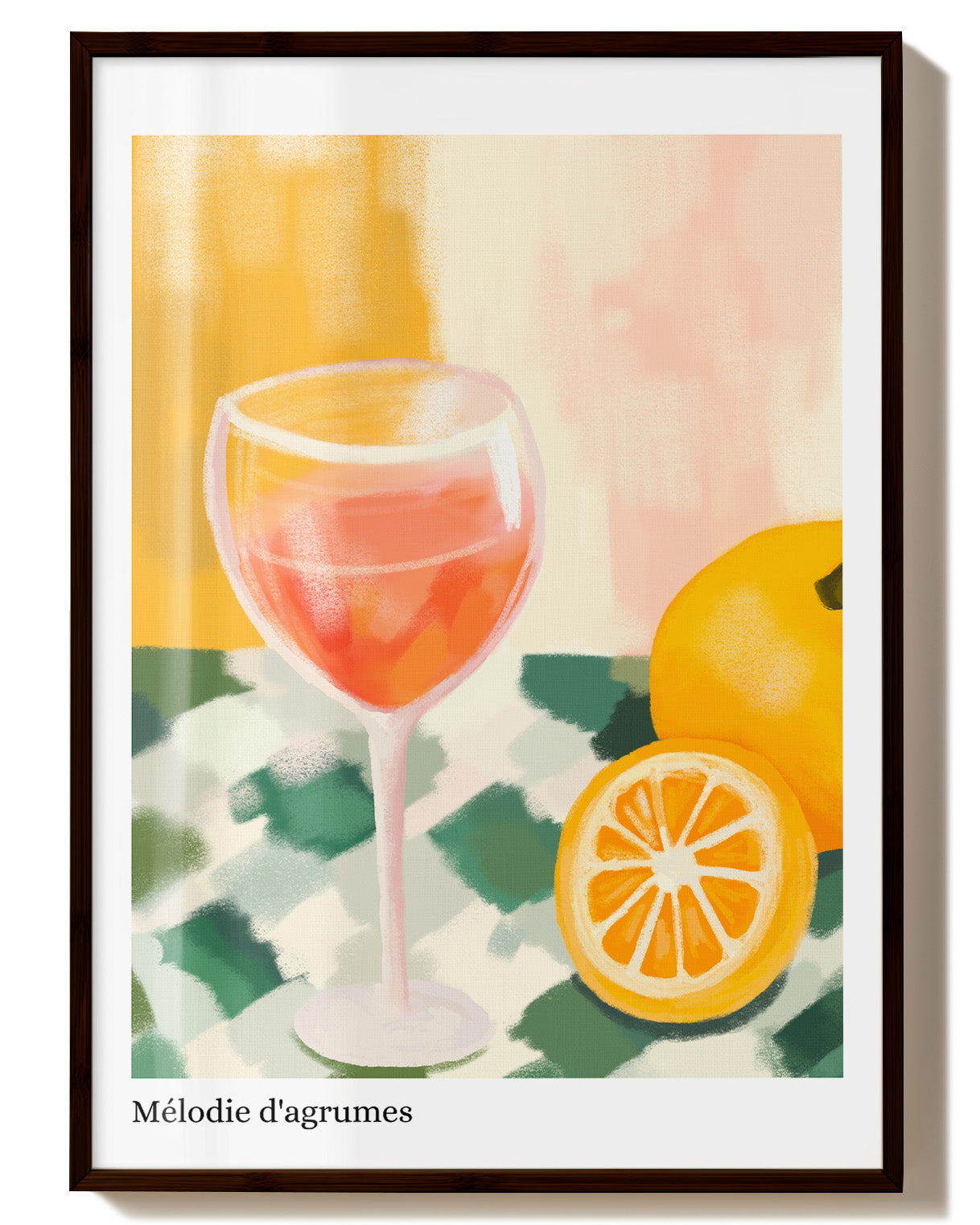 Mélodie d'agrumes Poster – FineArt Wandbild, moderne Kunst & Fine Art Print von Spawnd, handgefertigt & Made in Germany