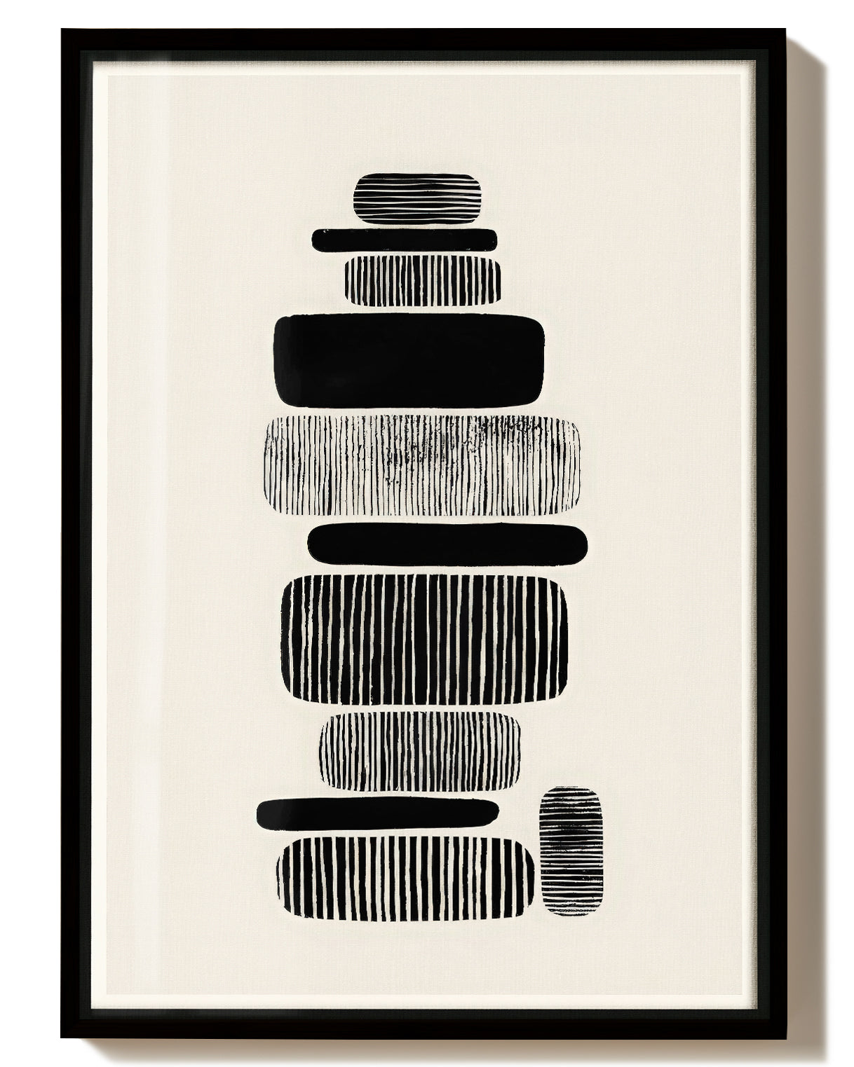 Minimalistisches Geometrie Poster Schwarz Weiß – Soft Rotation Poster – FineArt Wandbild, moderne Kunst & Fine Art Print von Spawnd, handgefertigt & Made in Germany