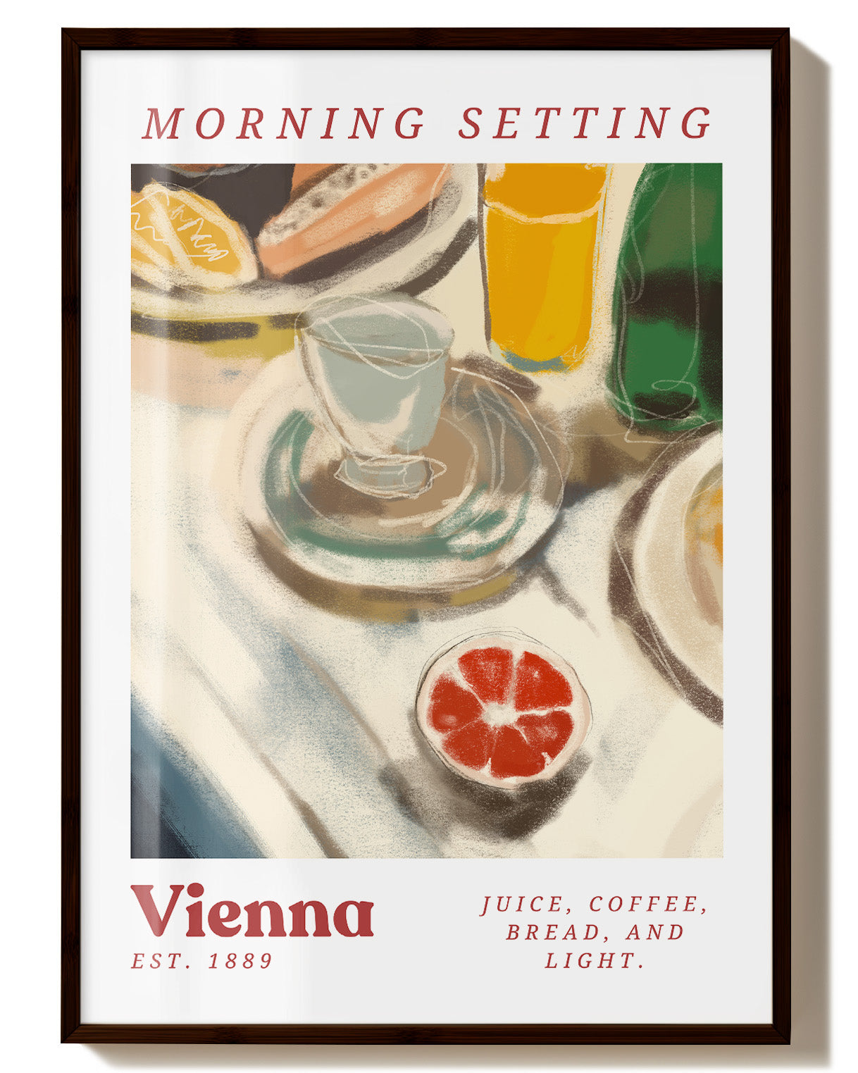 Morning Setting Poster – FineArt Wandbild, moderne Kunst & Fine Art Print von Spawnd, handgefertigt & Made in Germany