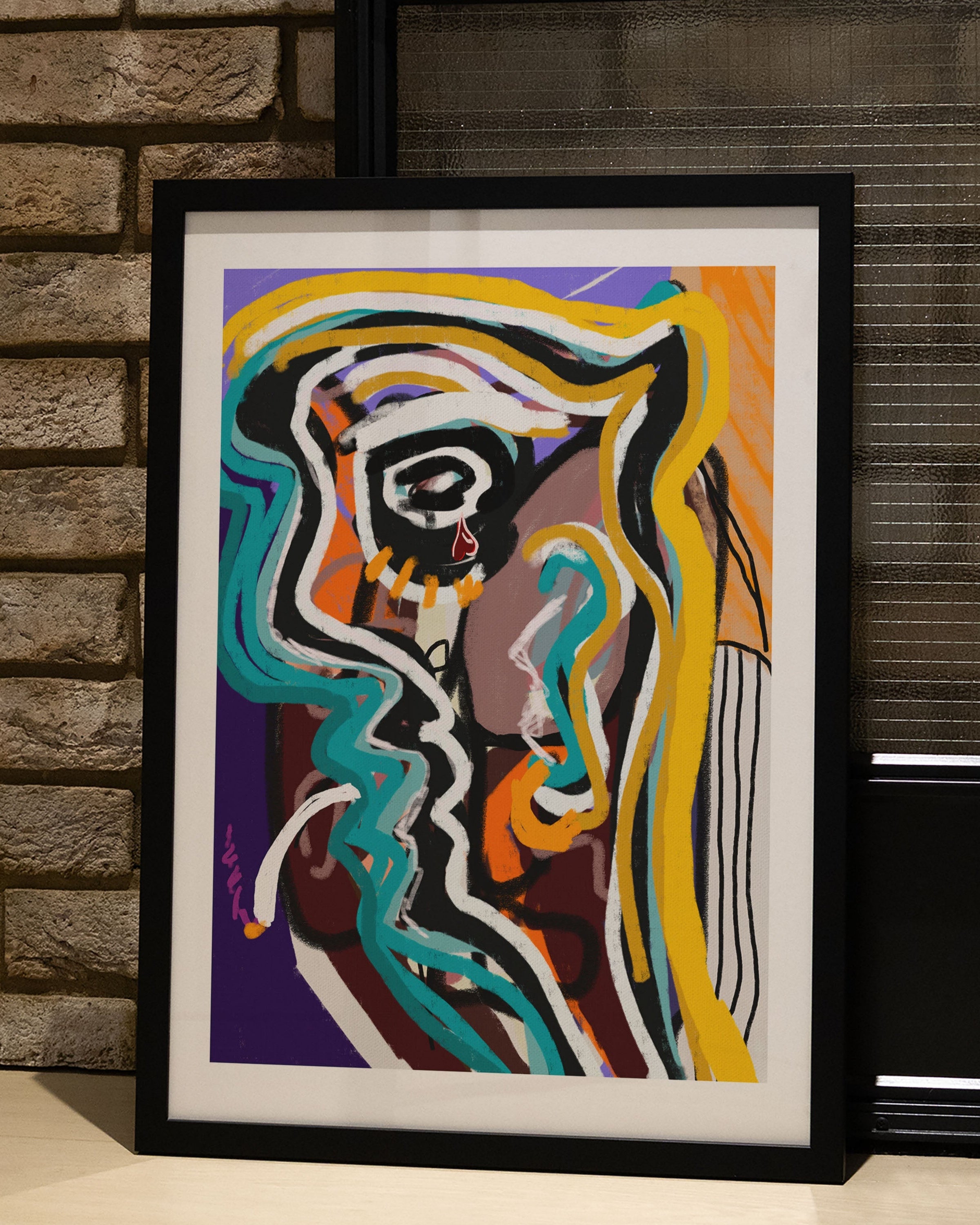 Neon Tears Poster – FineArt Wandbild, moderne Kunst & Fine Art Print von Spawnd, handgefertigt & Made in Germany