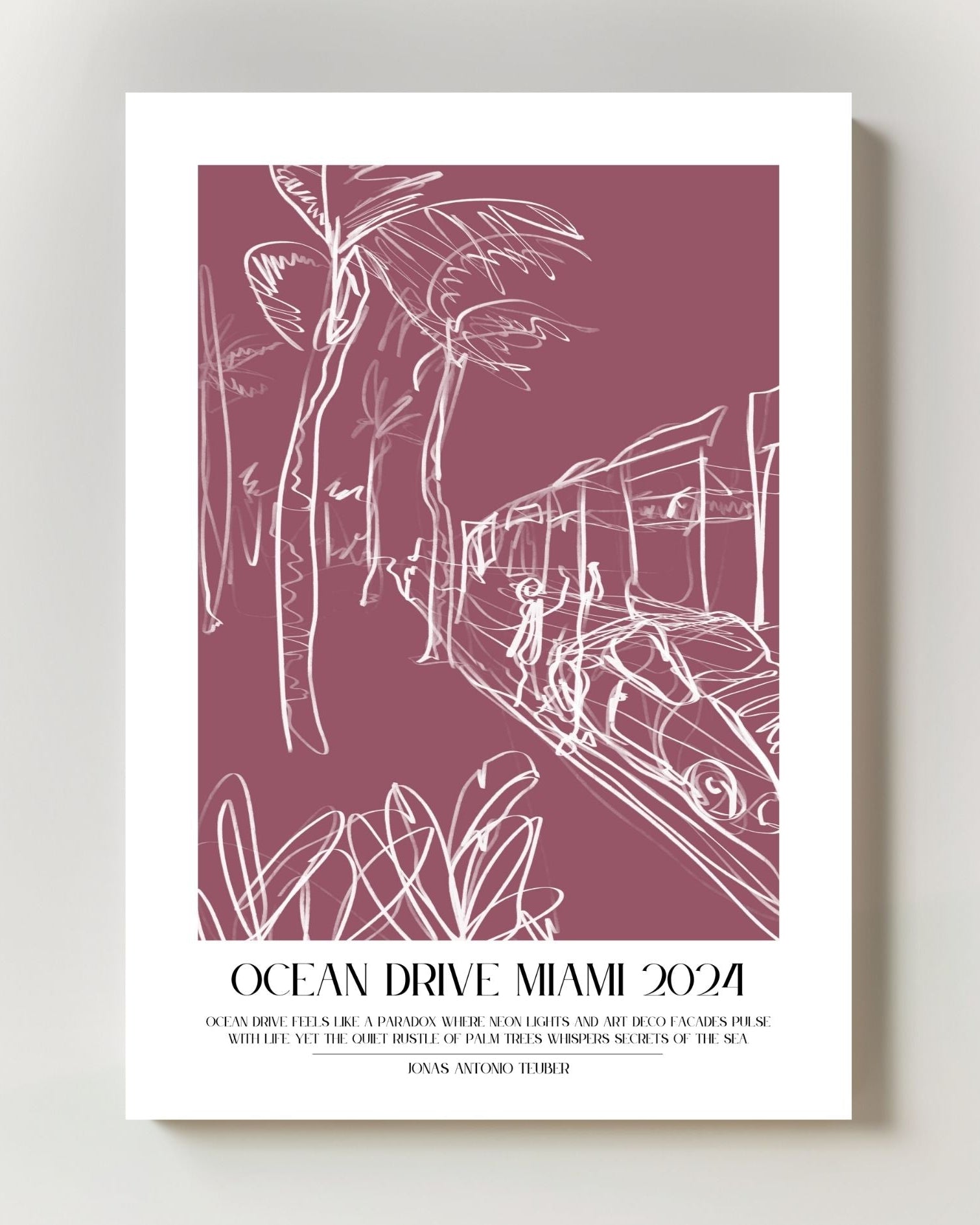 Ocean Drive Poster – FineArt Wandbild, moderne Kunst & Fine Art Print von Spawnd, handgefertigt & Made in Germany