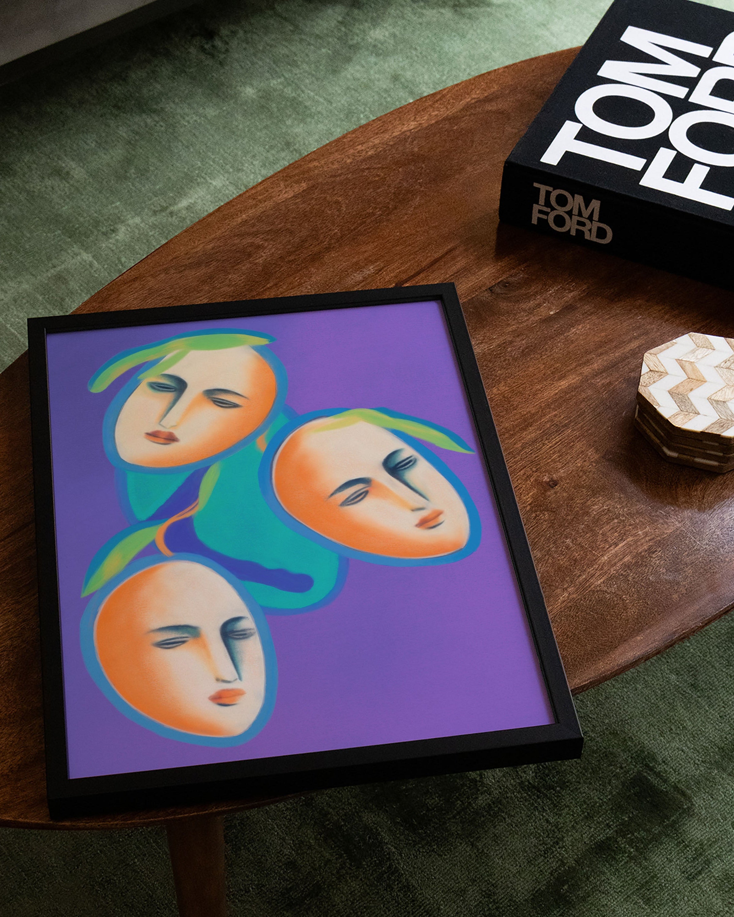 Orange Tree painting Poster – FineArt Wandbild, moderne Kunst & Fine Art Print von Spawnd, handgefertigt & Made in Germany