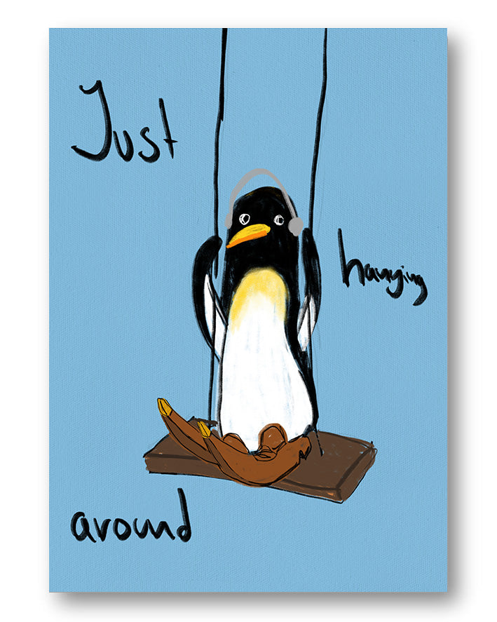 Penguin Poster – FineArt Wandbild, moderne Kunst & Fine Art Print von Spawnd, handgefertigt & Made in Germany