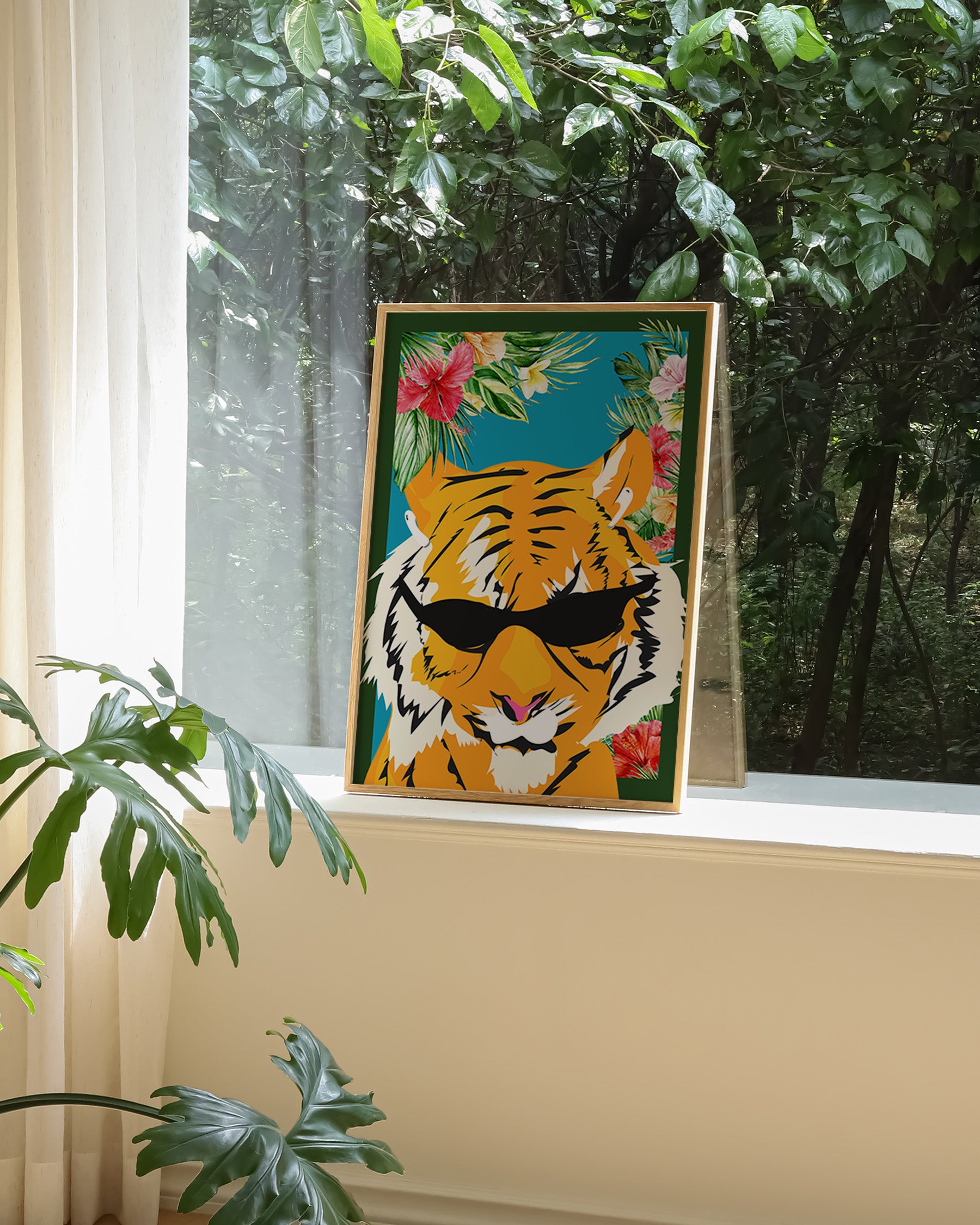 Rave on Tiger Poster – FineArt Wandbild, moderne Kunst & Fine Art Print von Spawnd, handgefertigt & Made in Germany