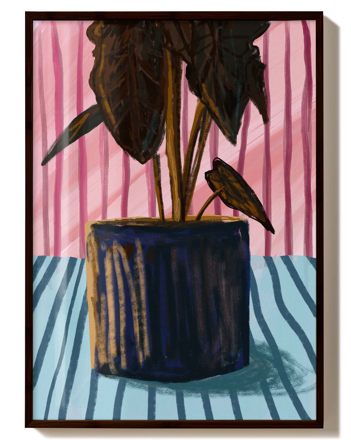 Striped Botany | Pflanzen Illustration Poster