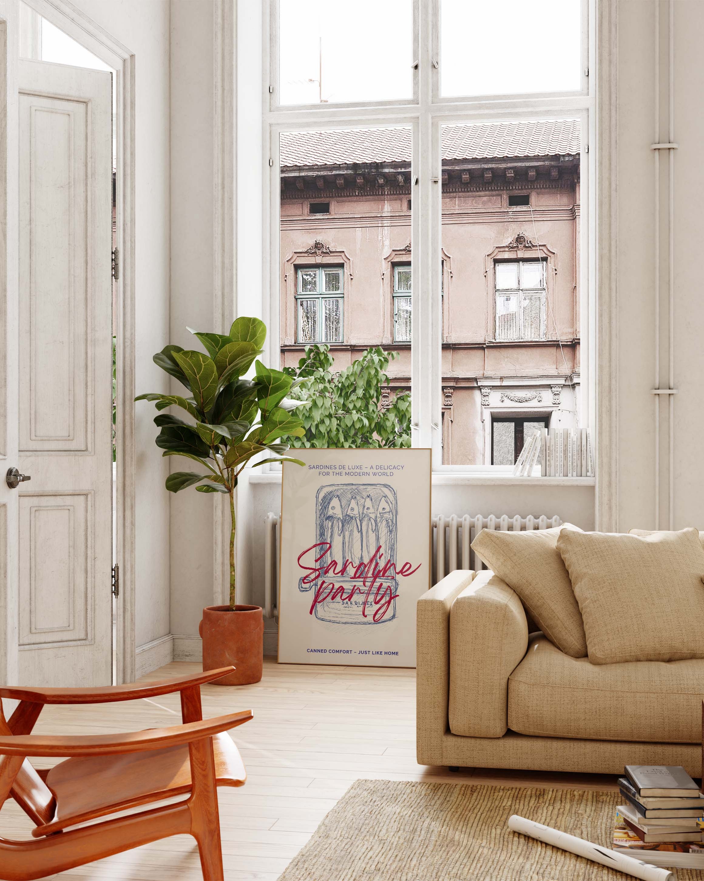 Sardine Party Poster im Wohnzimmer – Fine Art Print – Spawnd
