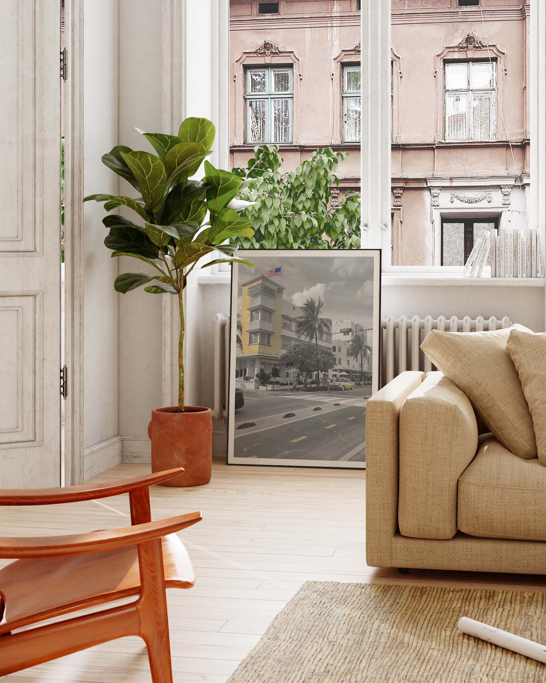 Scraped color Miami Poster – FineArt Wandbild, moderne Kunst & Fine Art Print von Spawnd, handgefertigt & Made in Germany