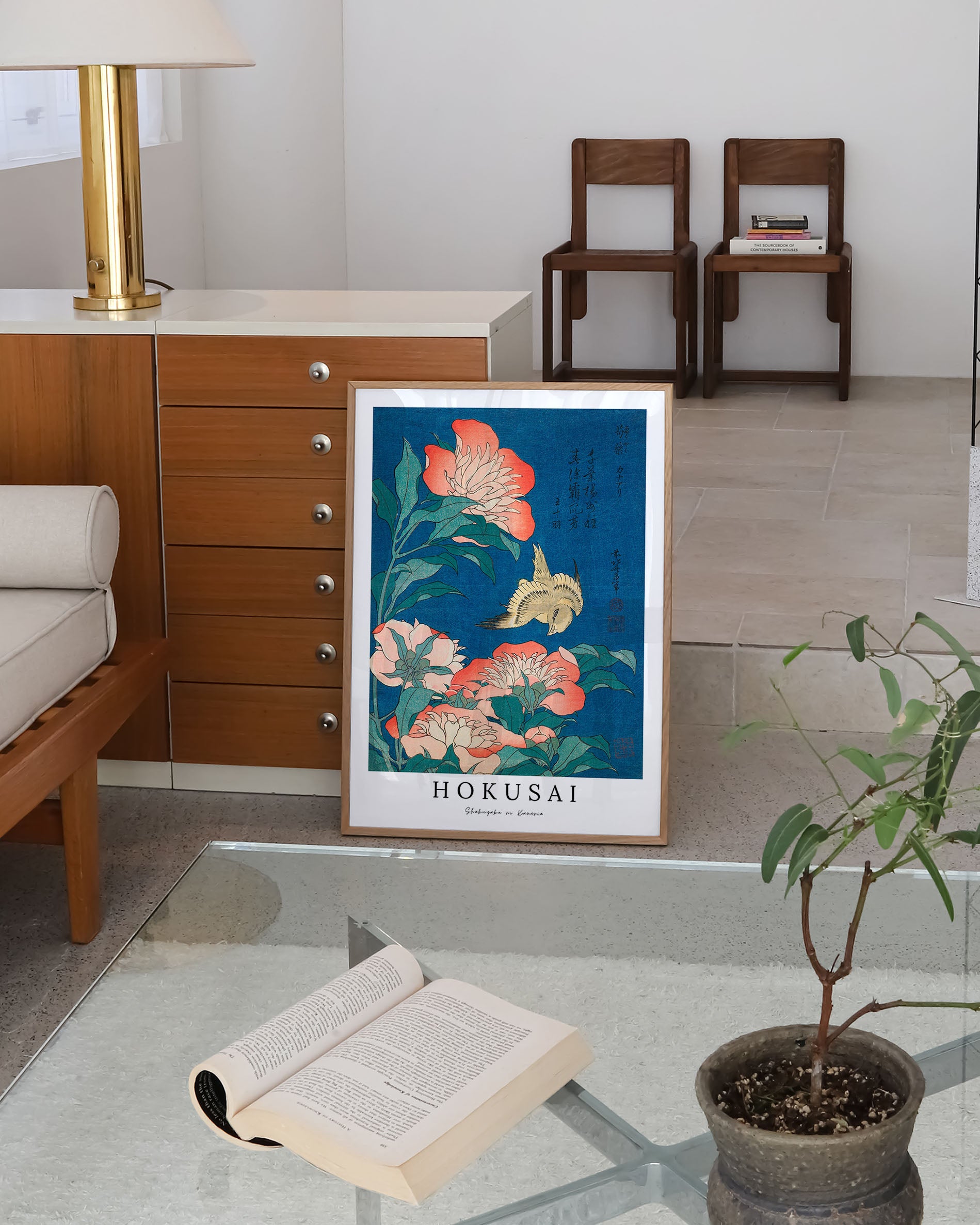 Shakuyaku ni Kanaria Poster – FineArt Wandbild, moderne Kunst & Fine Art Print von Spawnd, handgefertigt & Made in Germany