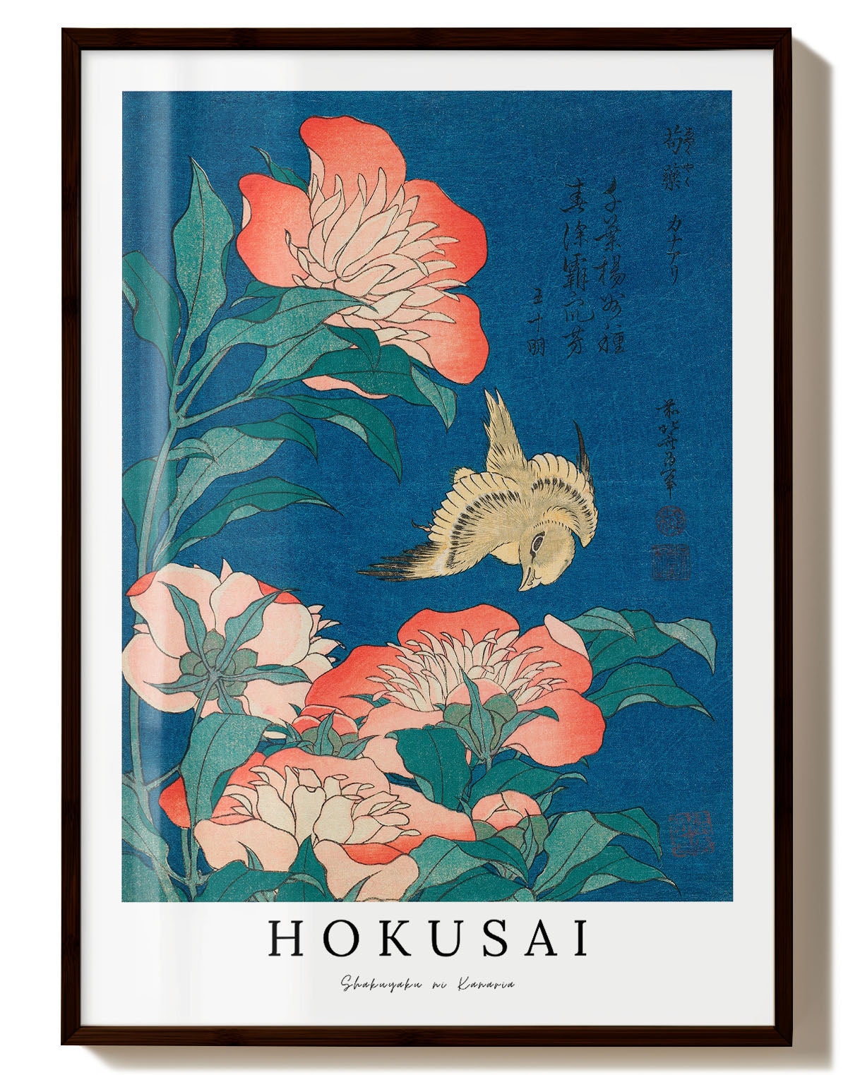 Shakuyaku ni Kanaria Poster – FineArt Wandbild, moderne Kunst & Fine Art Print von Spawnd, handgefertigt & Made in Germany