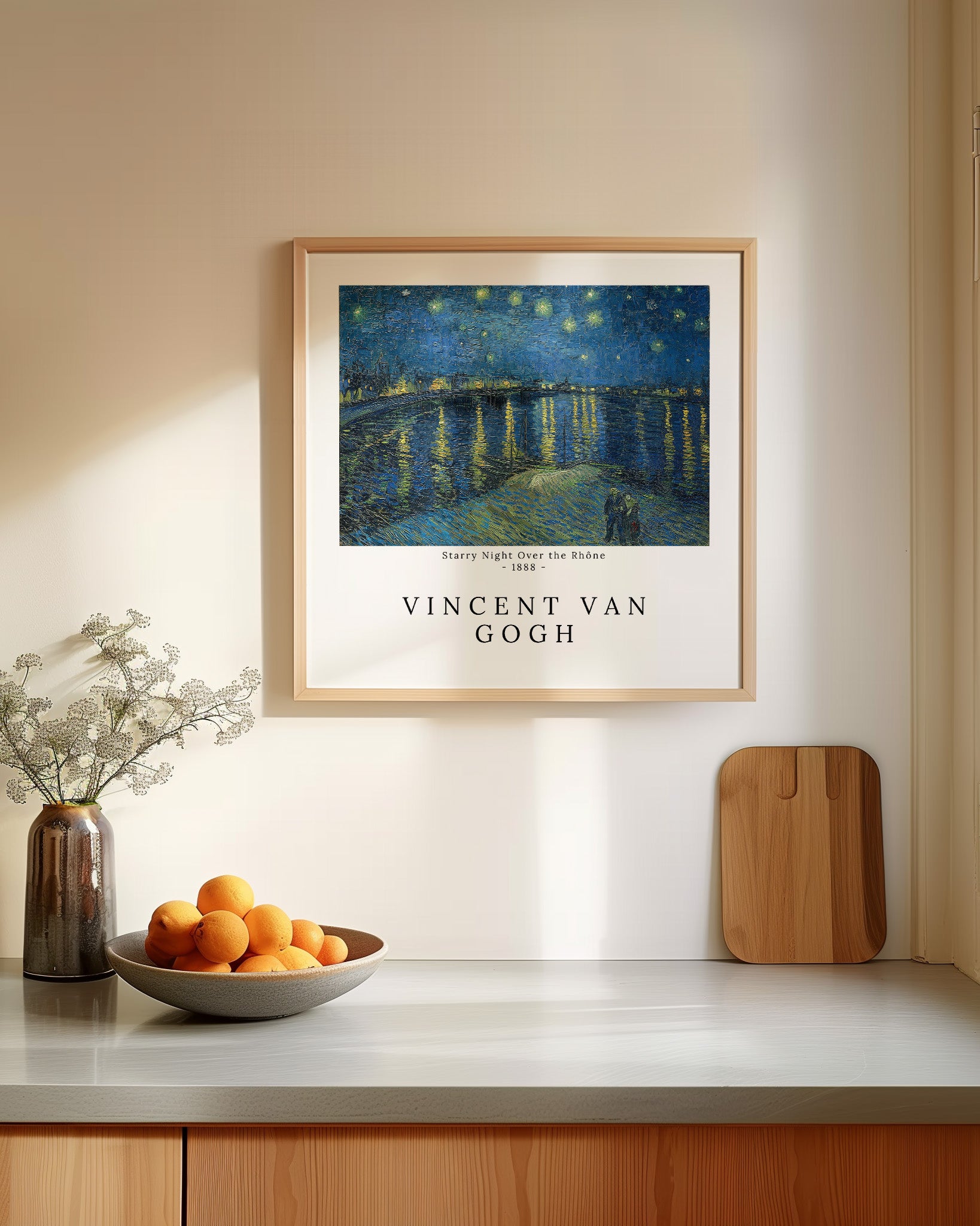 Starry Night Over the Rhône V2 Poster – FineArt Wandbild, moderne Kunst & Fine Art Print von Spawnd, handgefertigt & Made in Germany