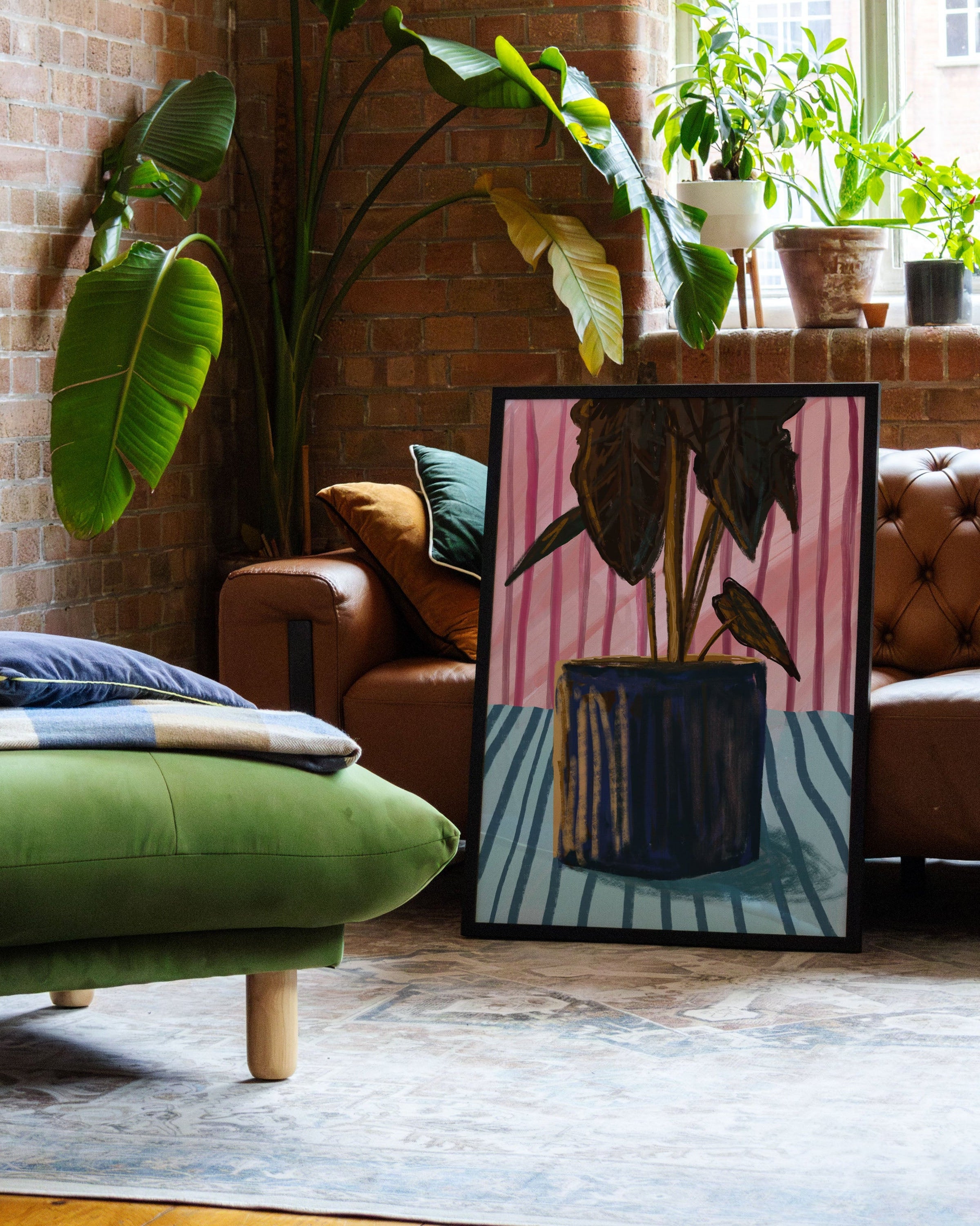 Striped Botany Poster – FineArt Wandbild, moderne Kunst & Fine Art Print von Spawnd, handgefertigt & Made in Germany