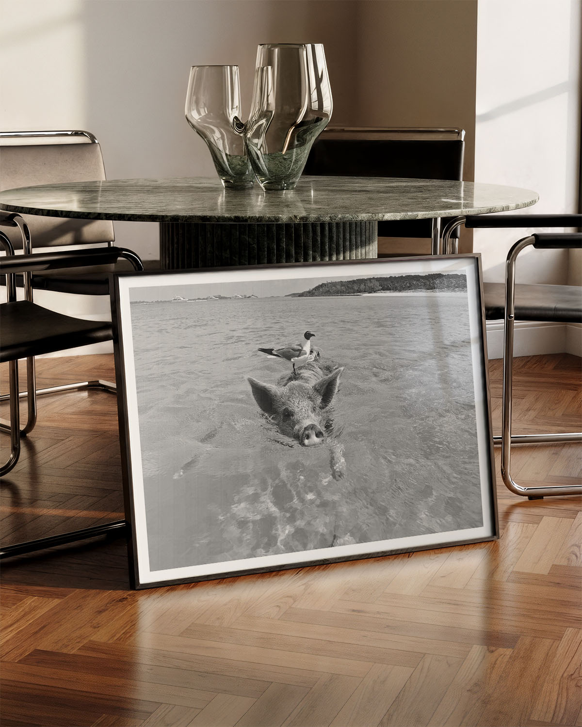 Swimming Poster – FineArt Wandbild, moderne Kunst & Fine Art Print von Spawnd, handgefertigt & Made in Germany