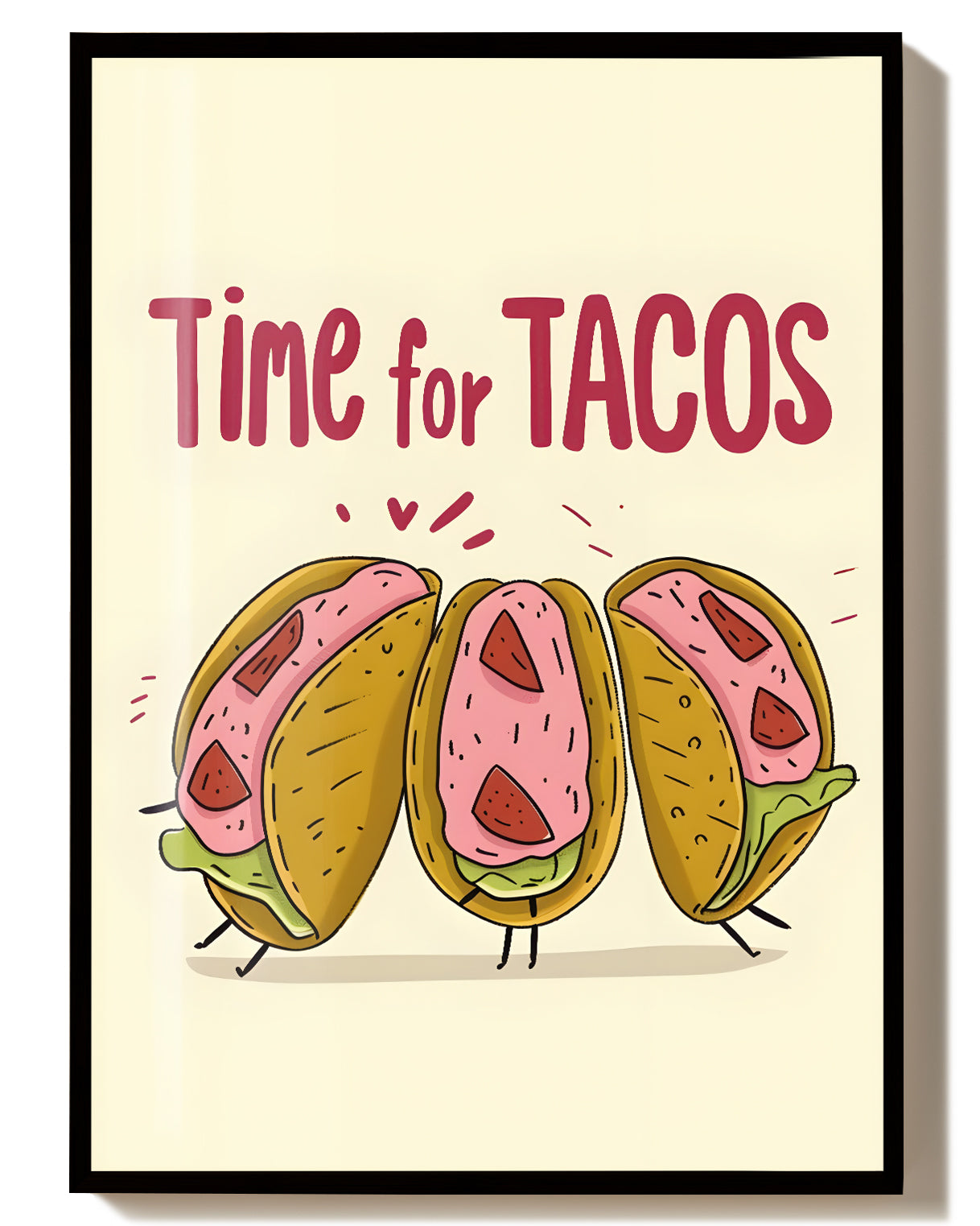 Taco Poster modern Küche – Taco Night Poster – FineArt Wandbild, moderne Kunst & Fine Art Print von Spawnd, handgefertigt & Made in Germany