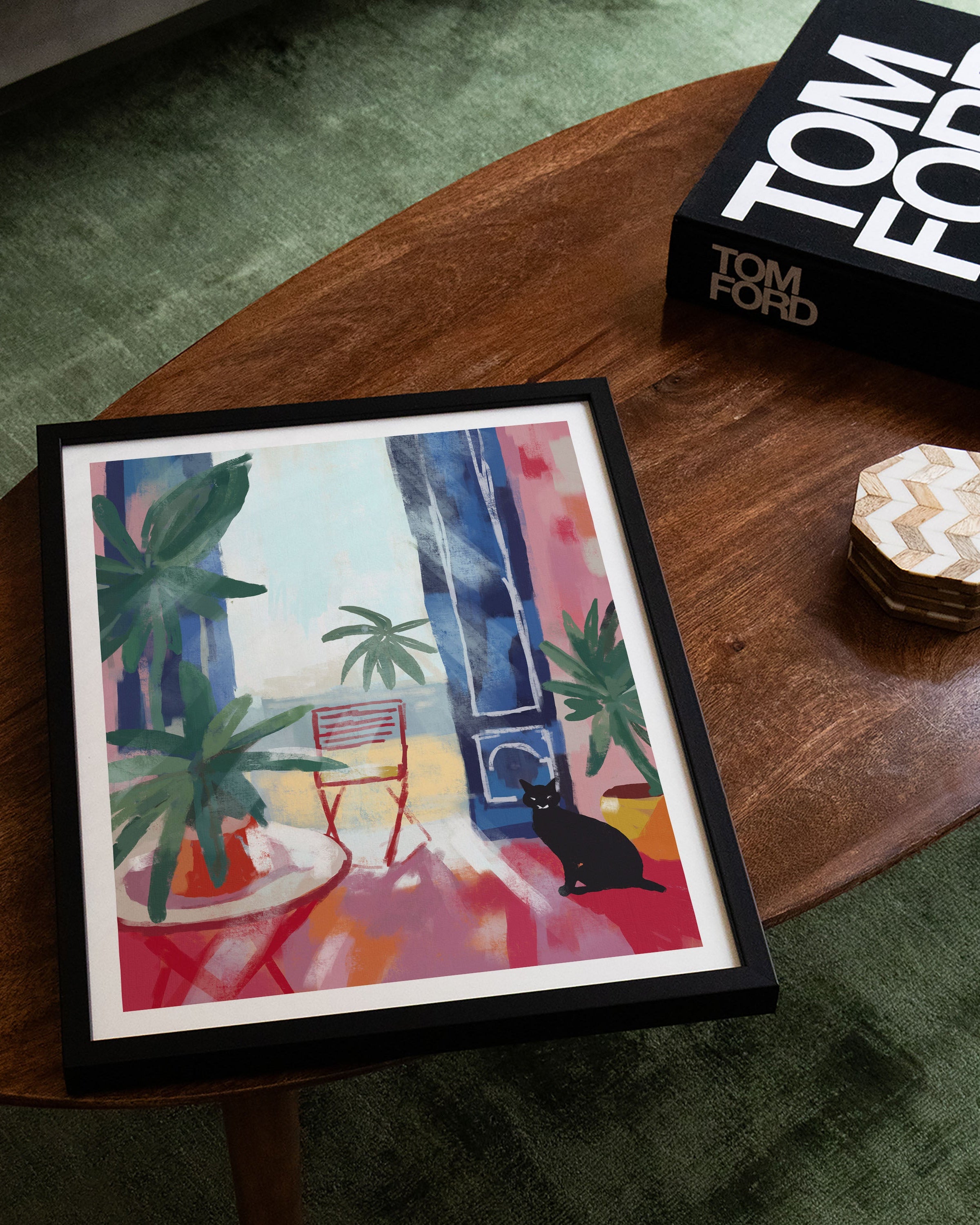 The Cat Owns This Place Poster – FineArt Wandbild, moderne Kunst & Fine Art Print von Spawnd, handgefertigt & Made in Germany